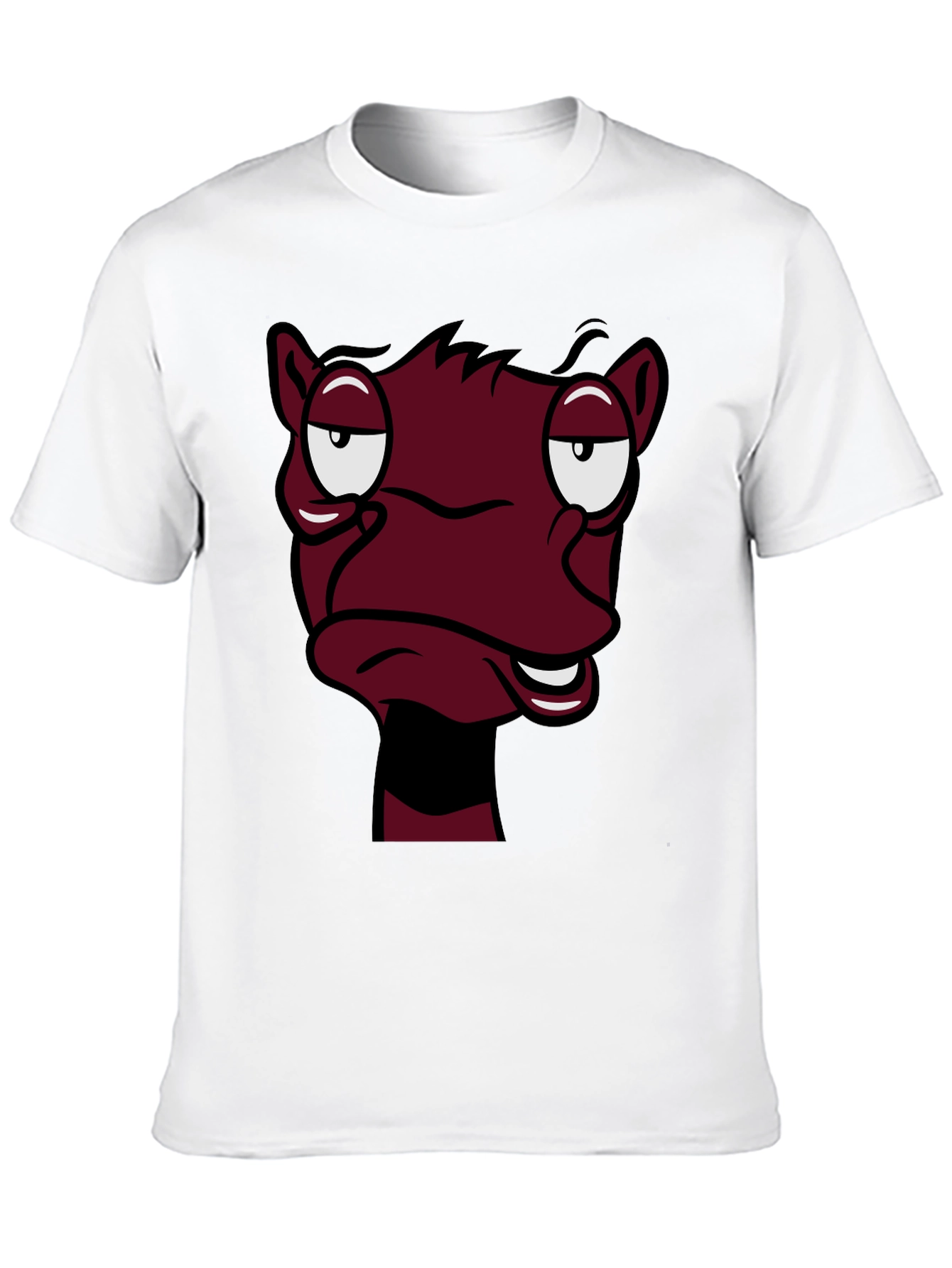 Funny Cartoon Face Graphic Tee - Black T-Shirt