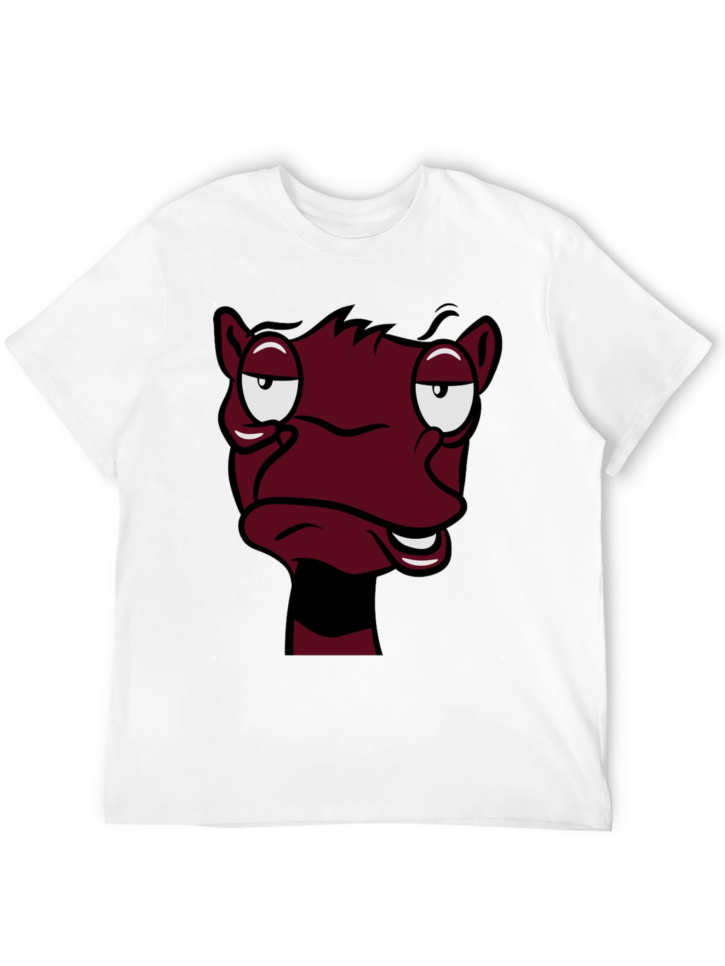 Funny Cartoon Face Graphic Tee - Black T-Shirt