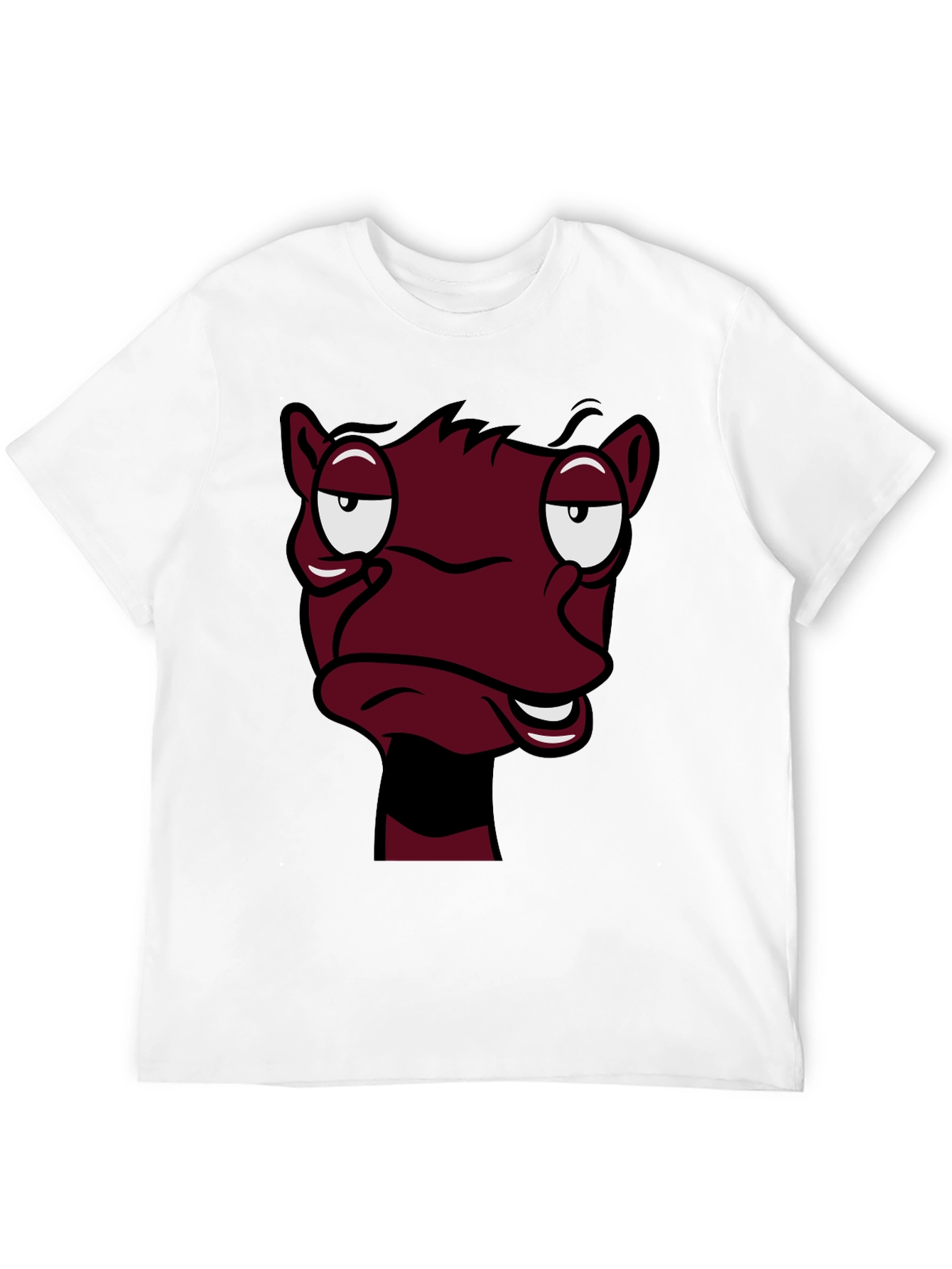 Funny Cartoon Face Graphic Tee - Black T-Shirt