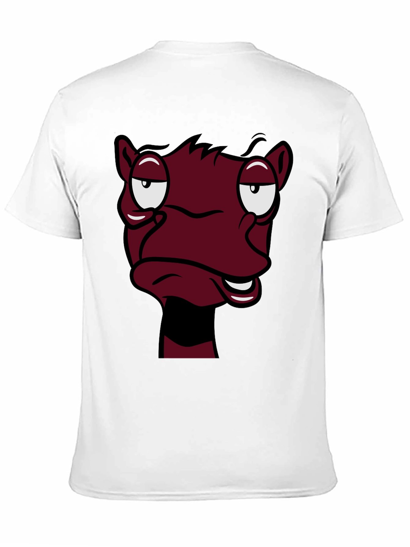 Funny Cartoon Face Graphic Tee - Black T-Shirt