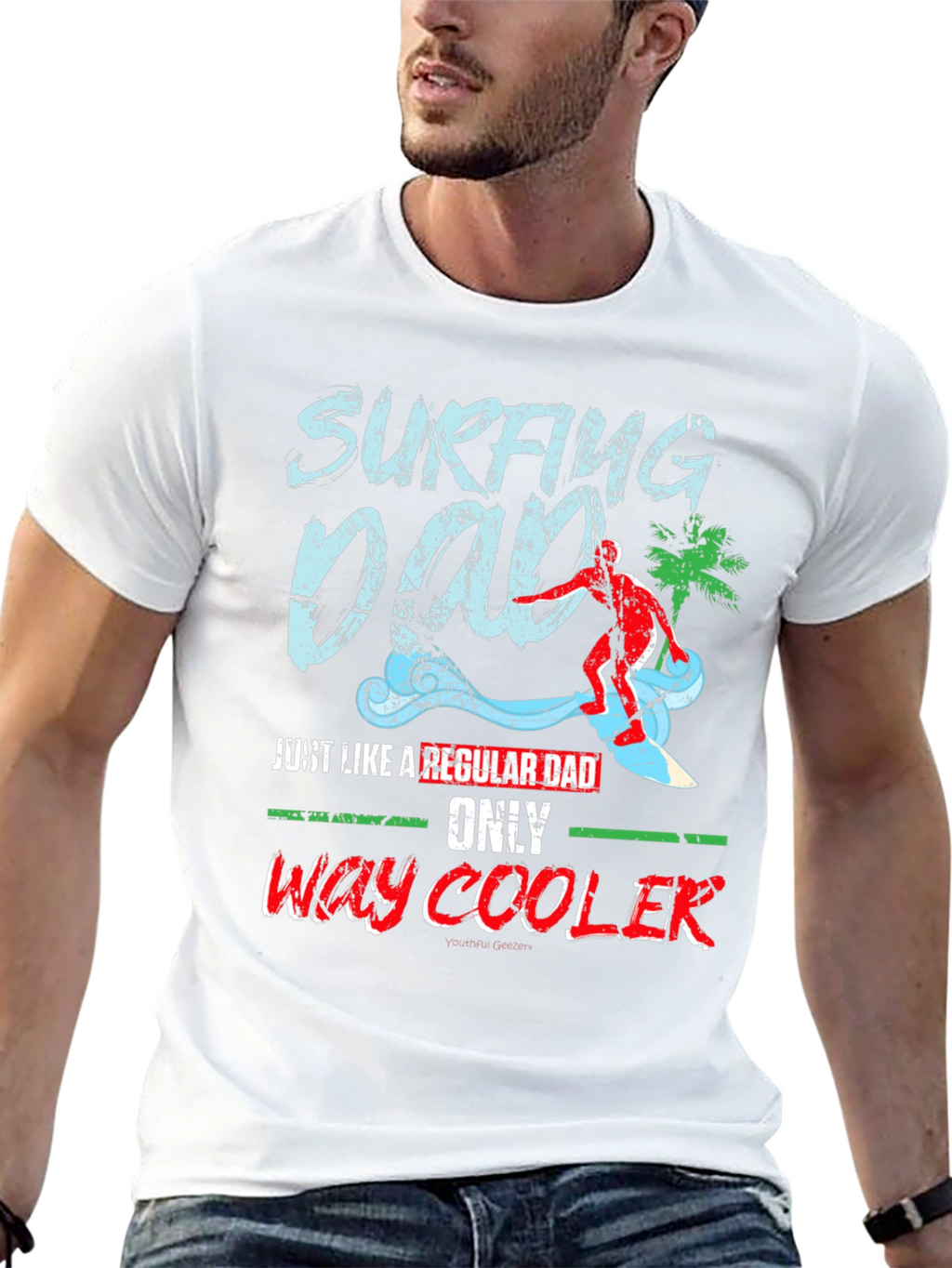 Surfing Dad T-Shirt - Cool Surfer Father Tee