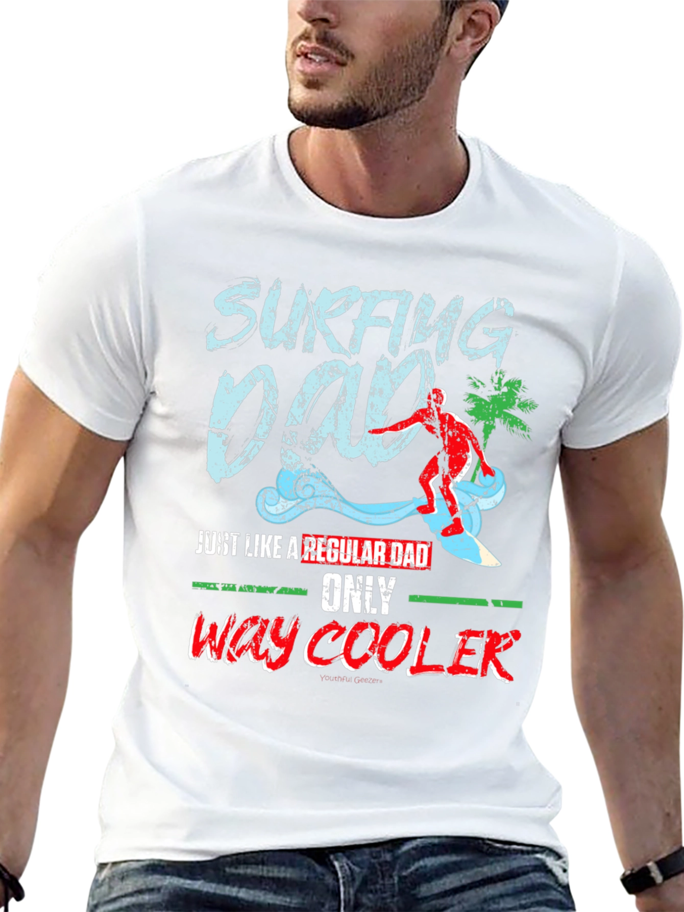 Surfing Dad T-Shirt - Cool Surfer Father Tee