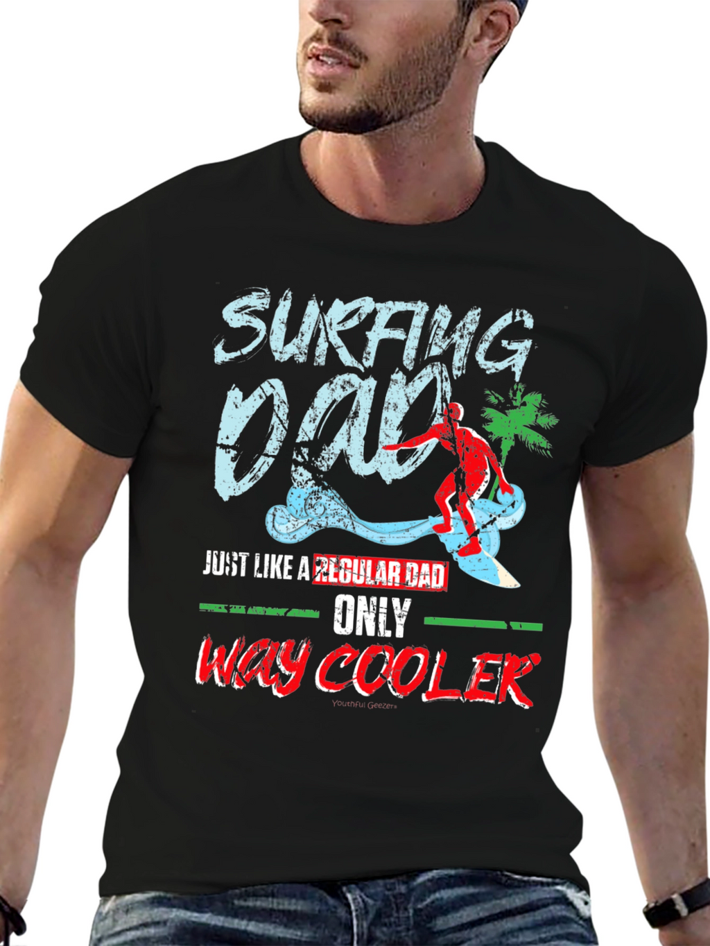 Surfing Dad T-Shirt - Cool Surfer Father Tee