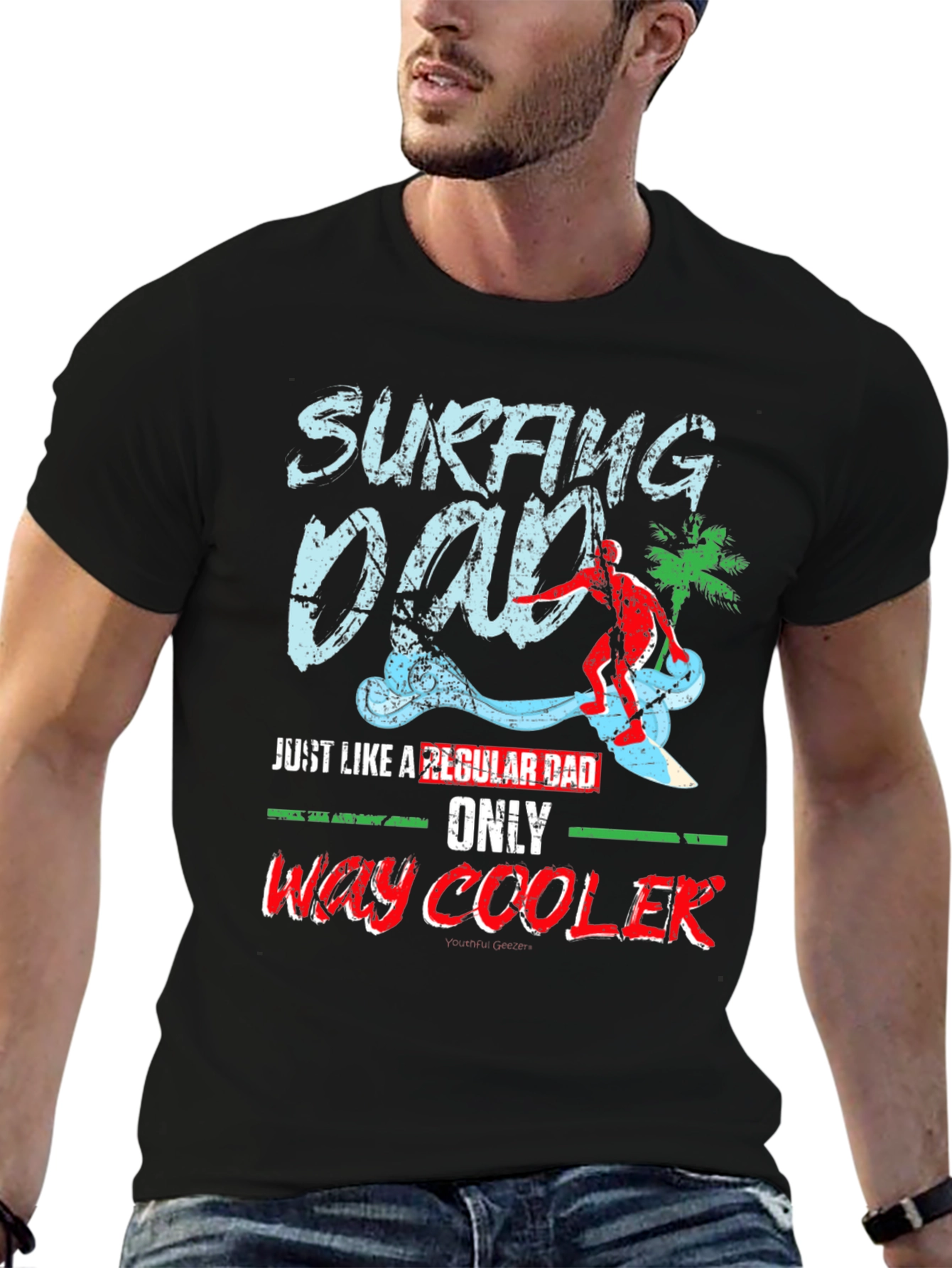 Surfing Dad T-Shirt - Cool Surfer Father Tee