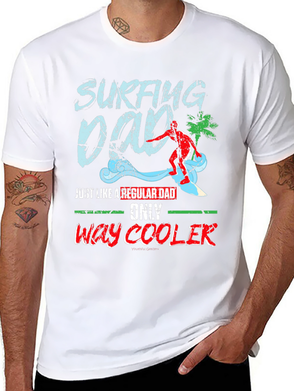 Surfing Dad T-Shirt - Cool Surfer Father Tee