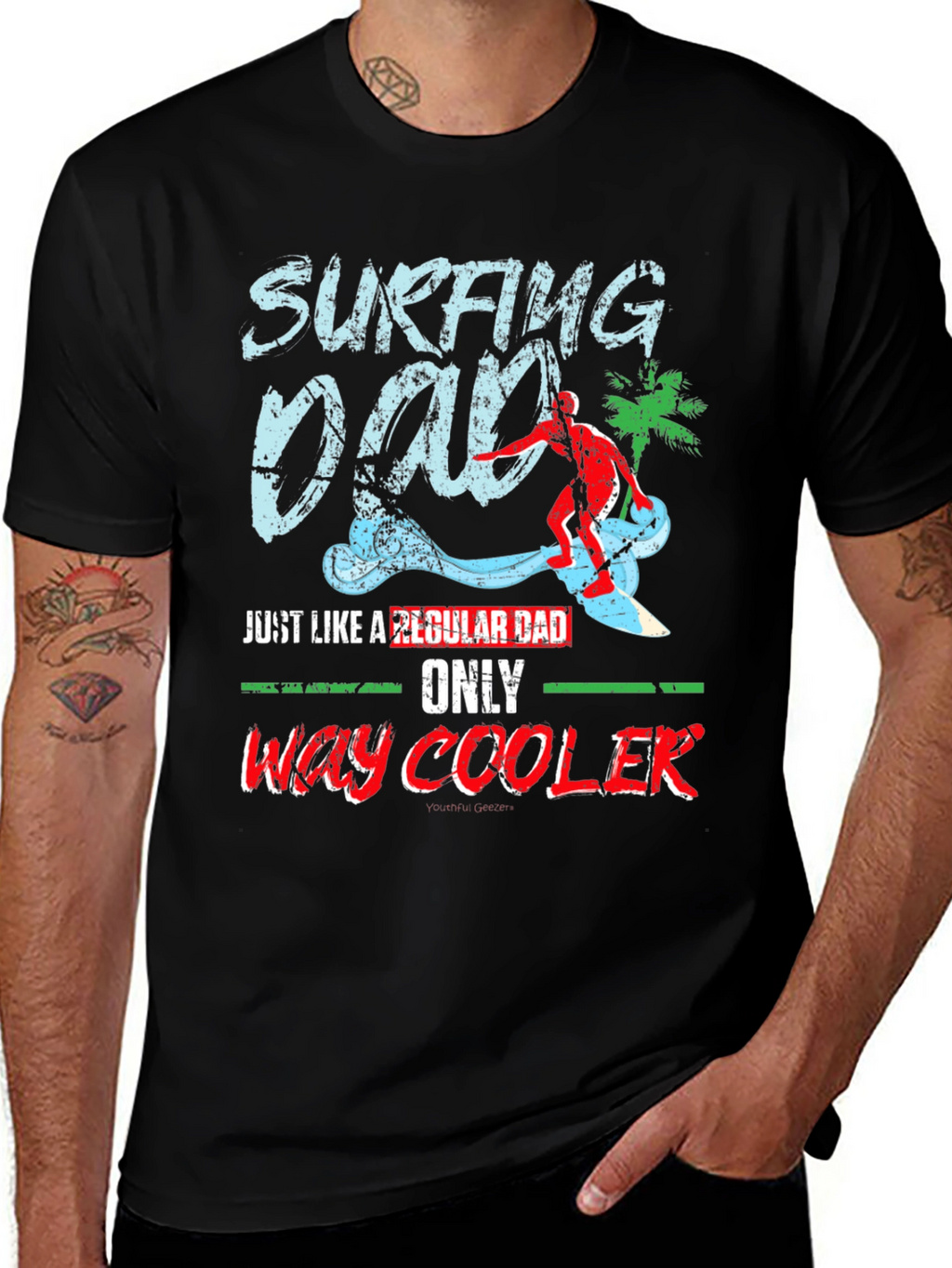 Surfing Dad T-Shirt - Cool Surfer Father Tee