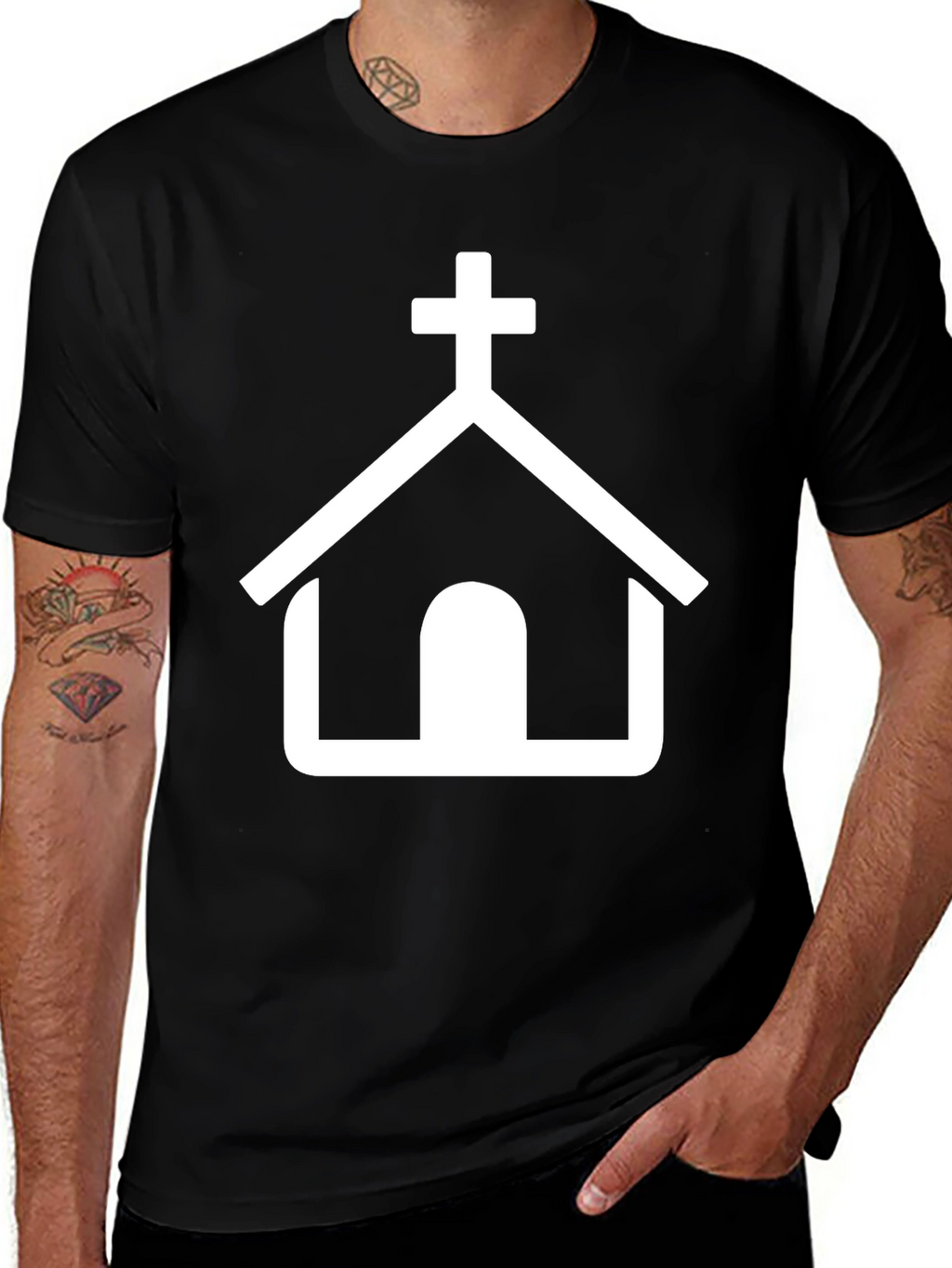 Church Graphic T-Shirt - Black