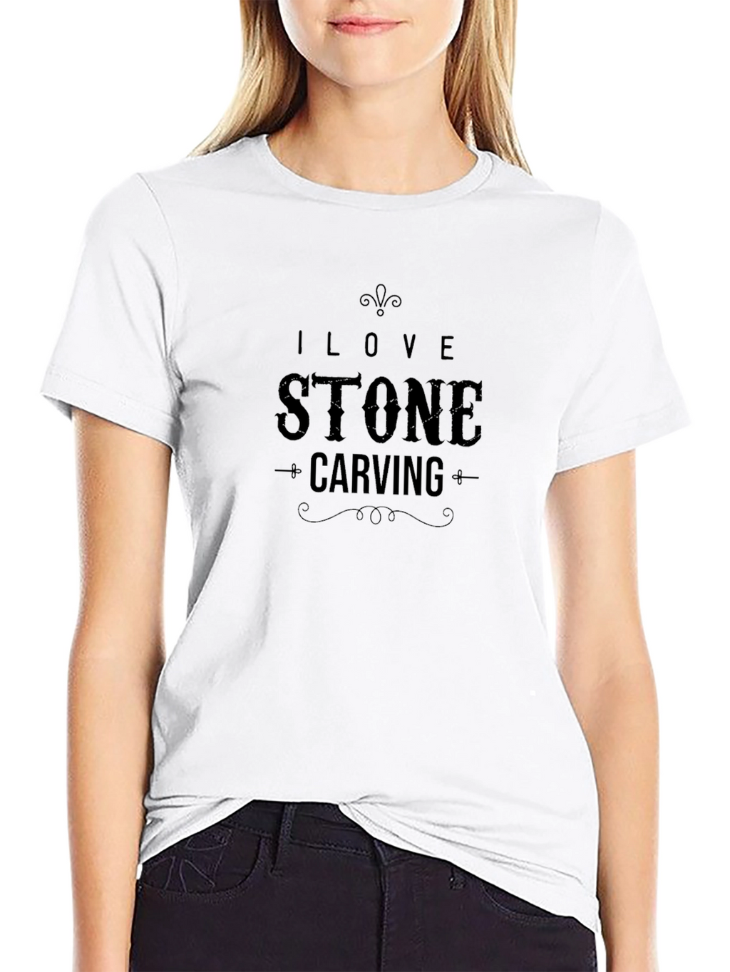 I Love Stone Carving T-Shirt - Black