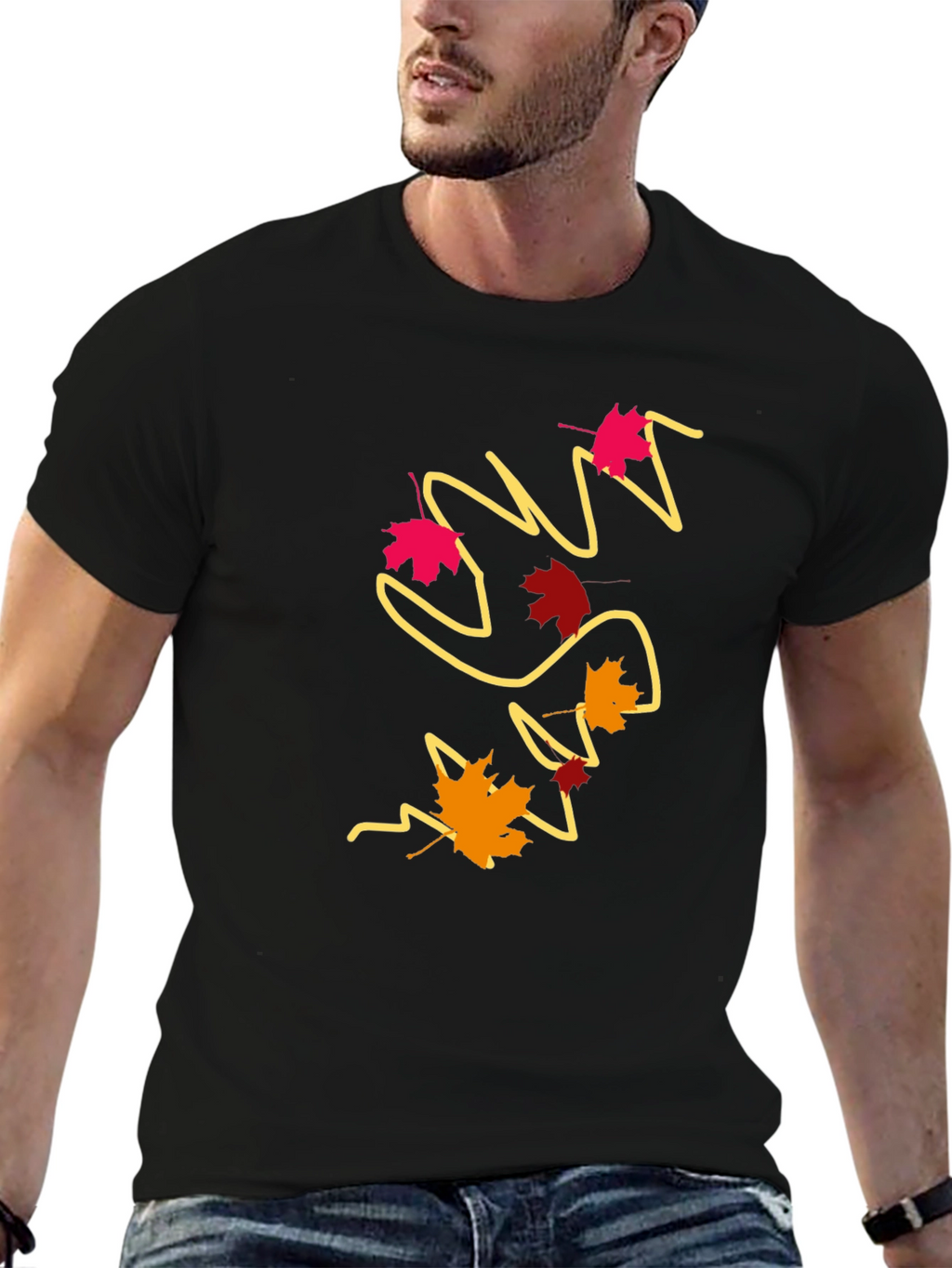 Autumn Leaves Graphic Tee - Modern Fall Style
