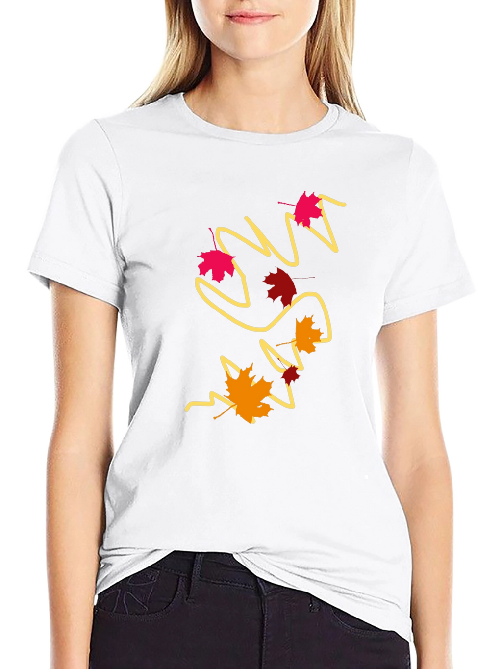 Autumn Leaves Graphic Tee - Modern Fall Style