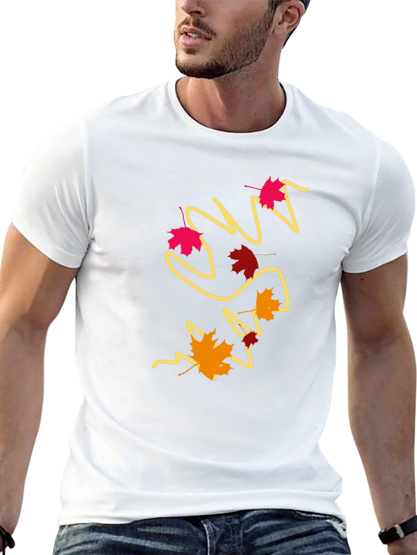 Autumn Leaves Graphic Tee - Modern Fall Style