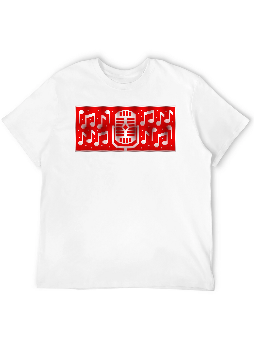 Retro Microphone & Music Notes Graphic Tee