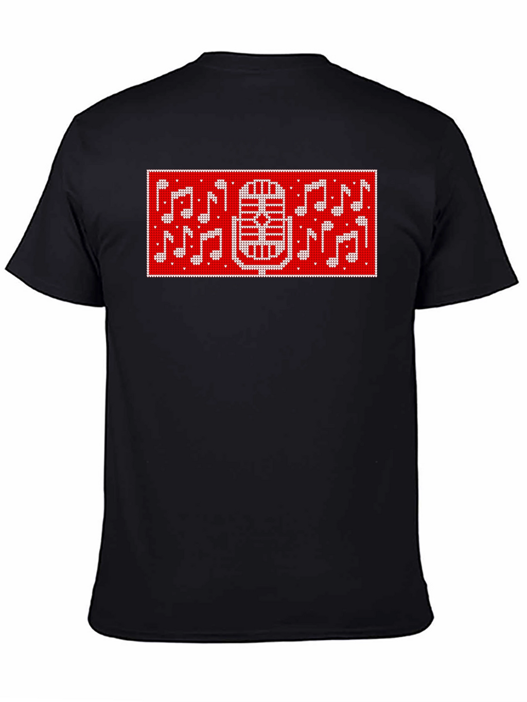 Retro Microphone & Music Notes Graphic Tee