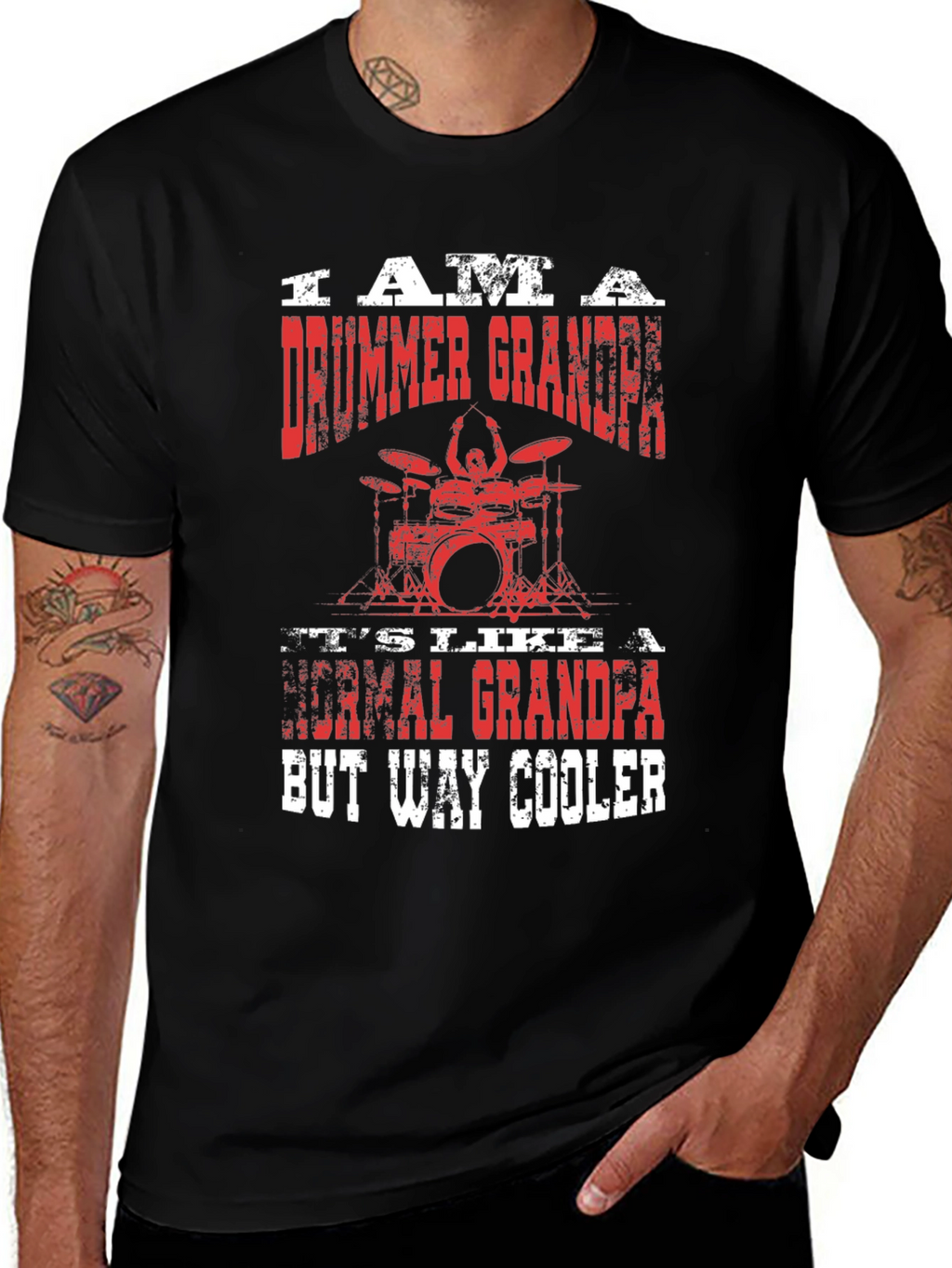 Drummer Grandpa T-Shirt - Cool Graphic Tee