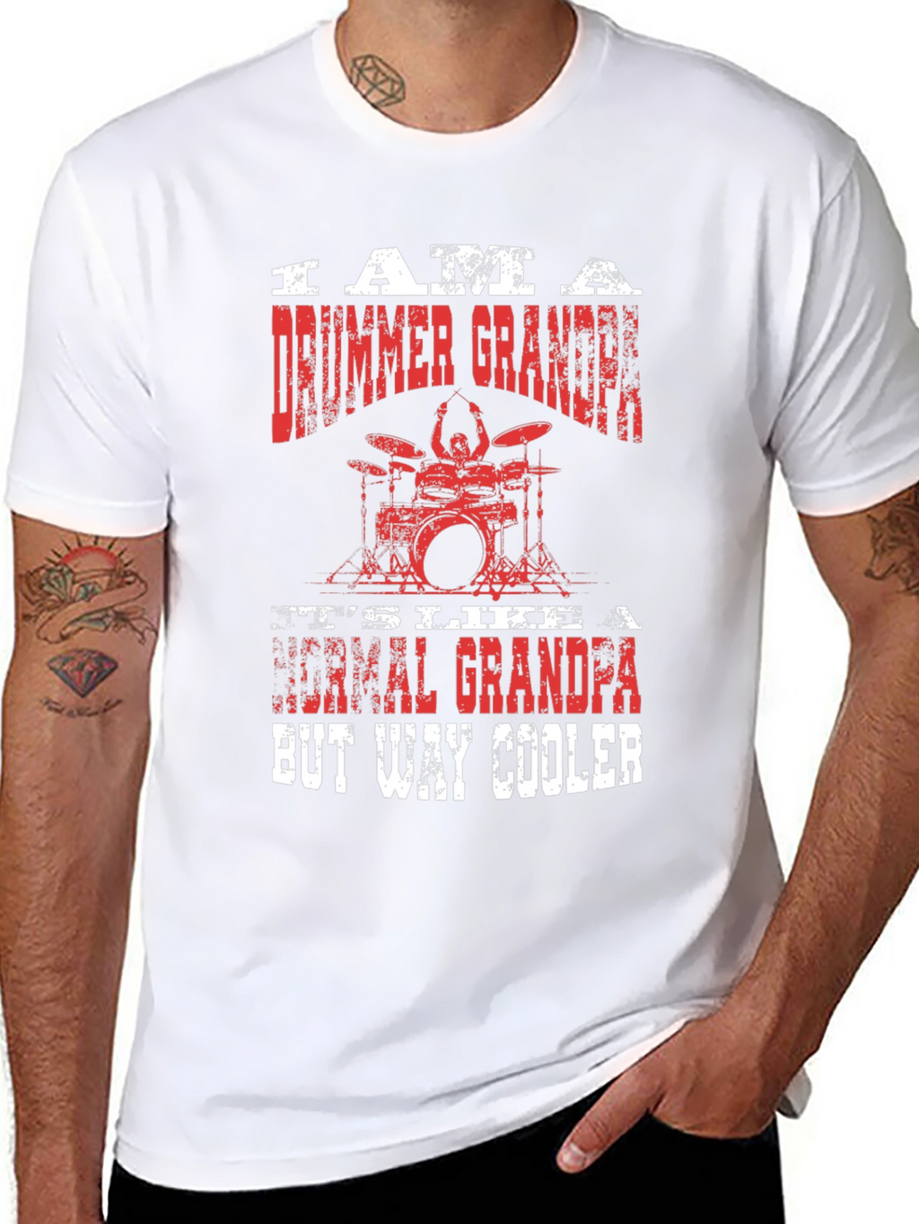 Drummer Grandpa T-Shirt - Cool Graphic Tee