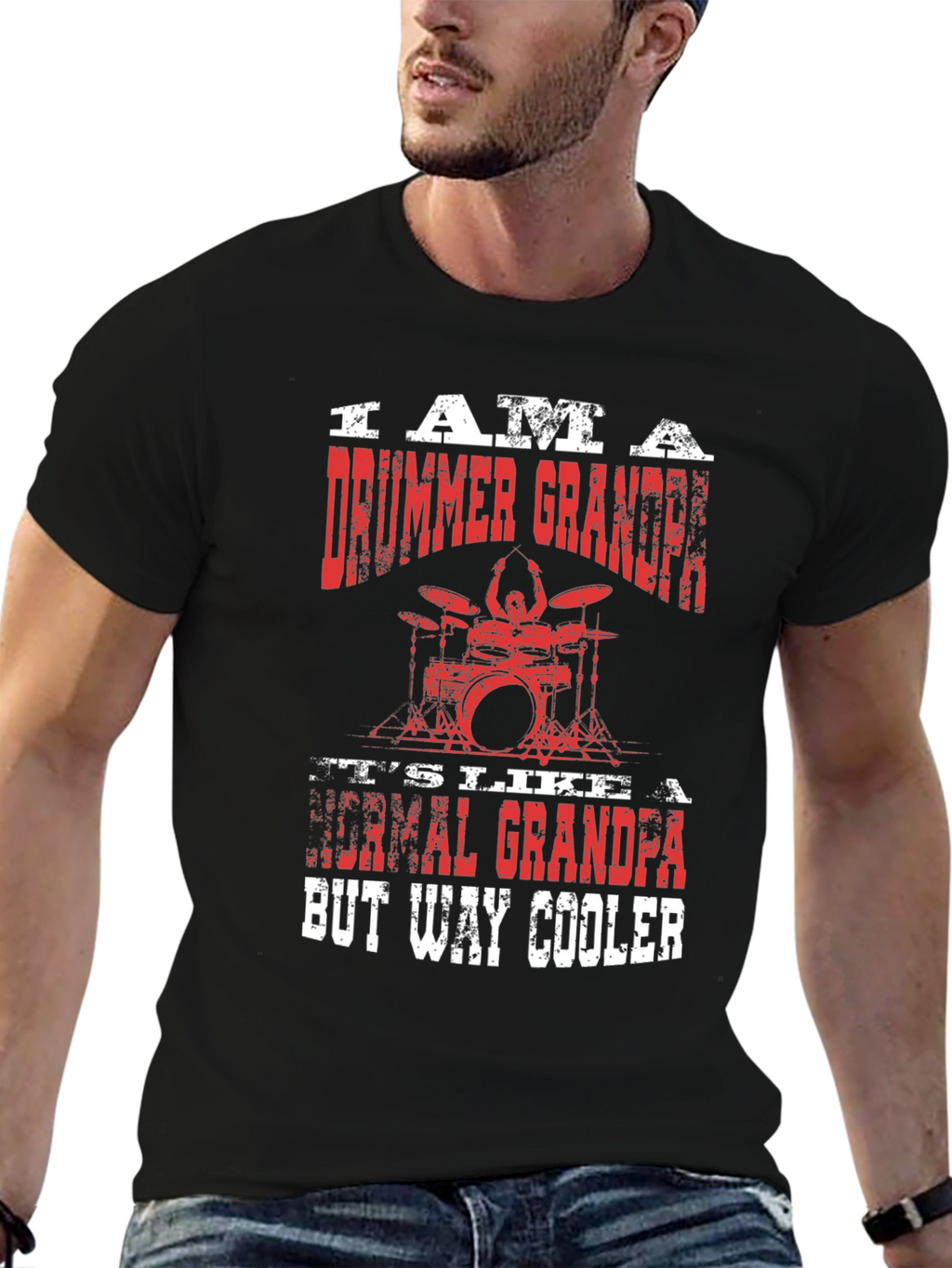 Drummer Grandpa T-Shirt - Cool Graphic Tee