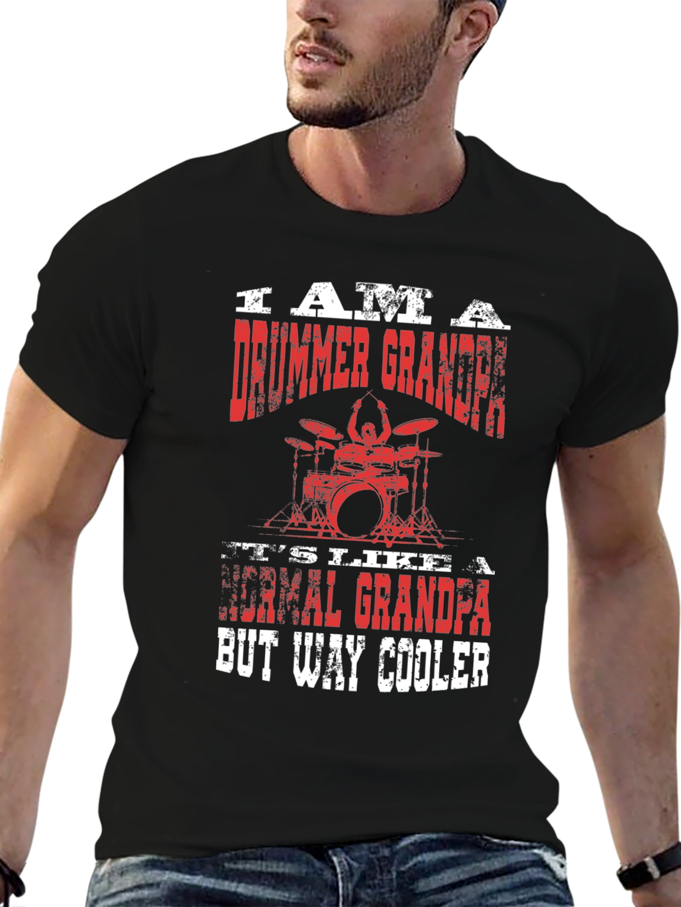 Drummer Grandpa T-Shirt - Cool Graphic Tee