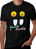 Funky Party Black T-Shirt - Graphic Novelty Tee