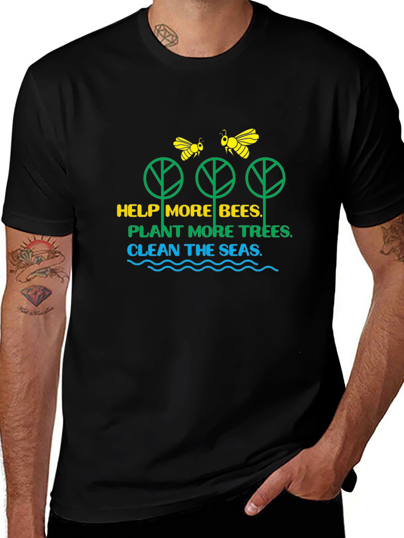 Eco-Friendly Bee & Tree Graphic Tee
