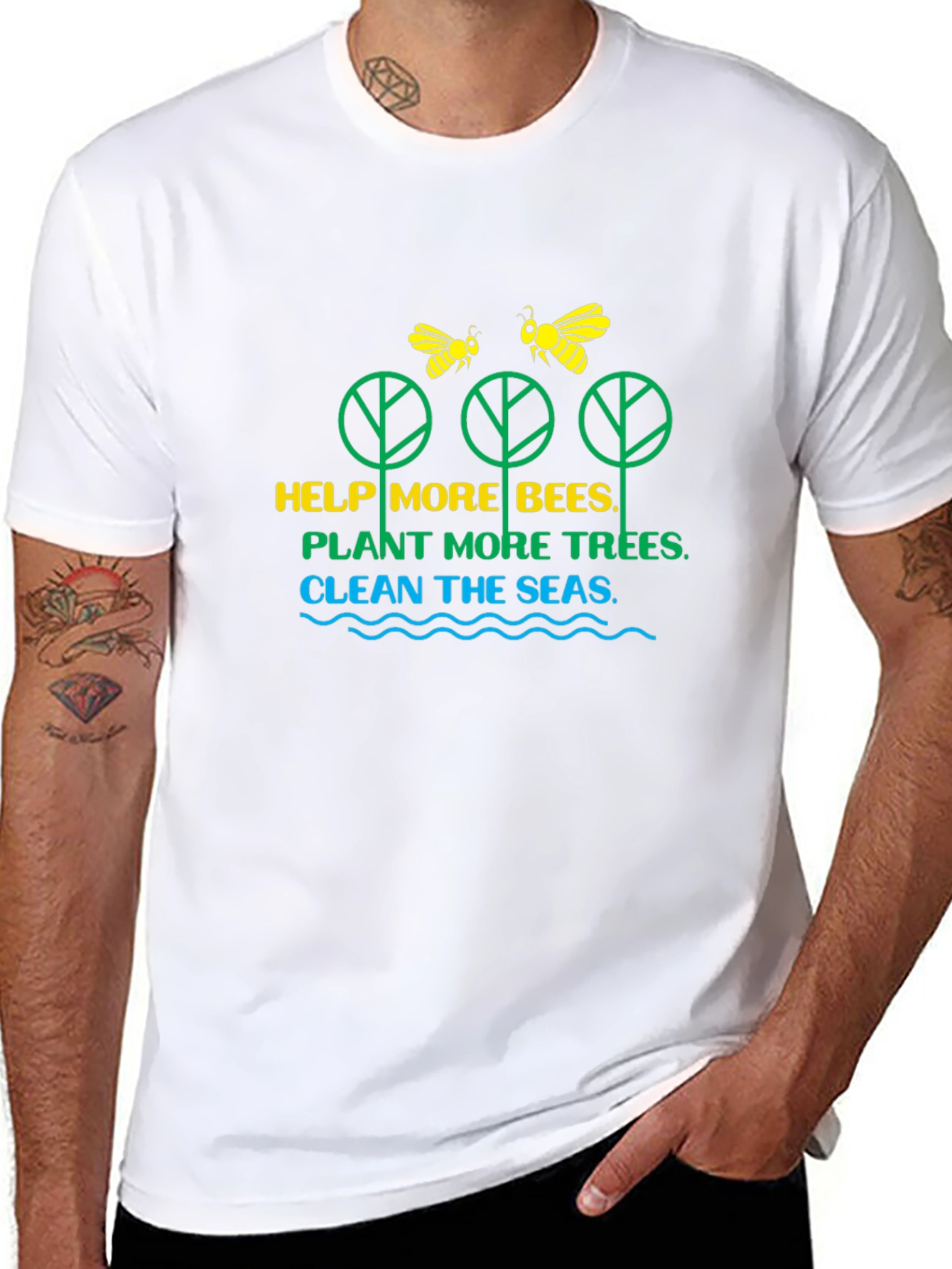 Eco-Friendly Bee & Tree Graphic Tee