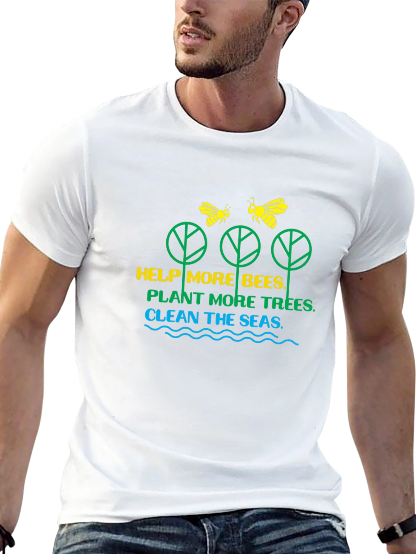 Eco-Friendly Bee & Tree Graphic Tee
