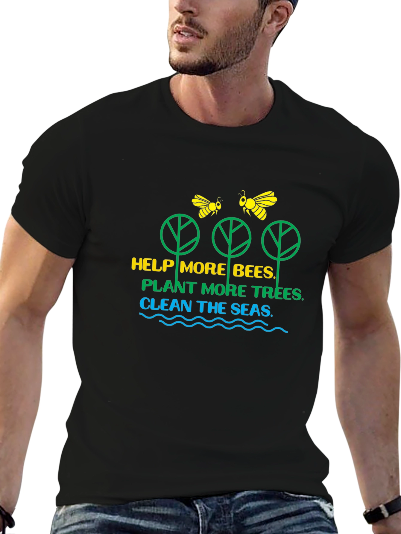 Eco-Friendly Bee & Tree Graphic Tee