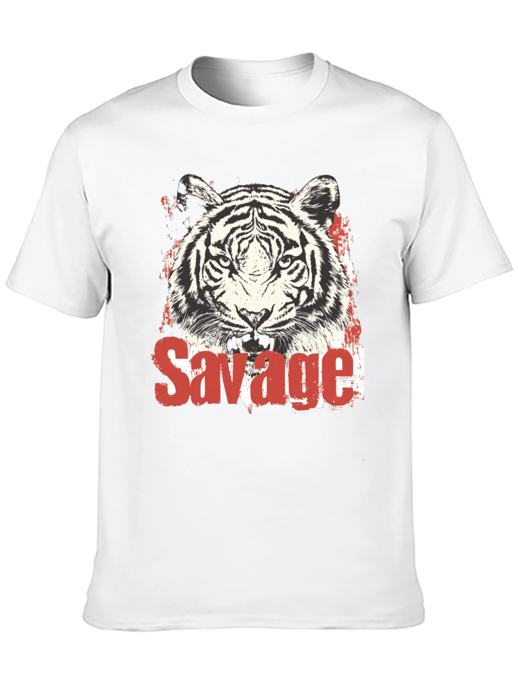 Savage Tiger Graphic Print Black T-Shirt