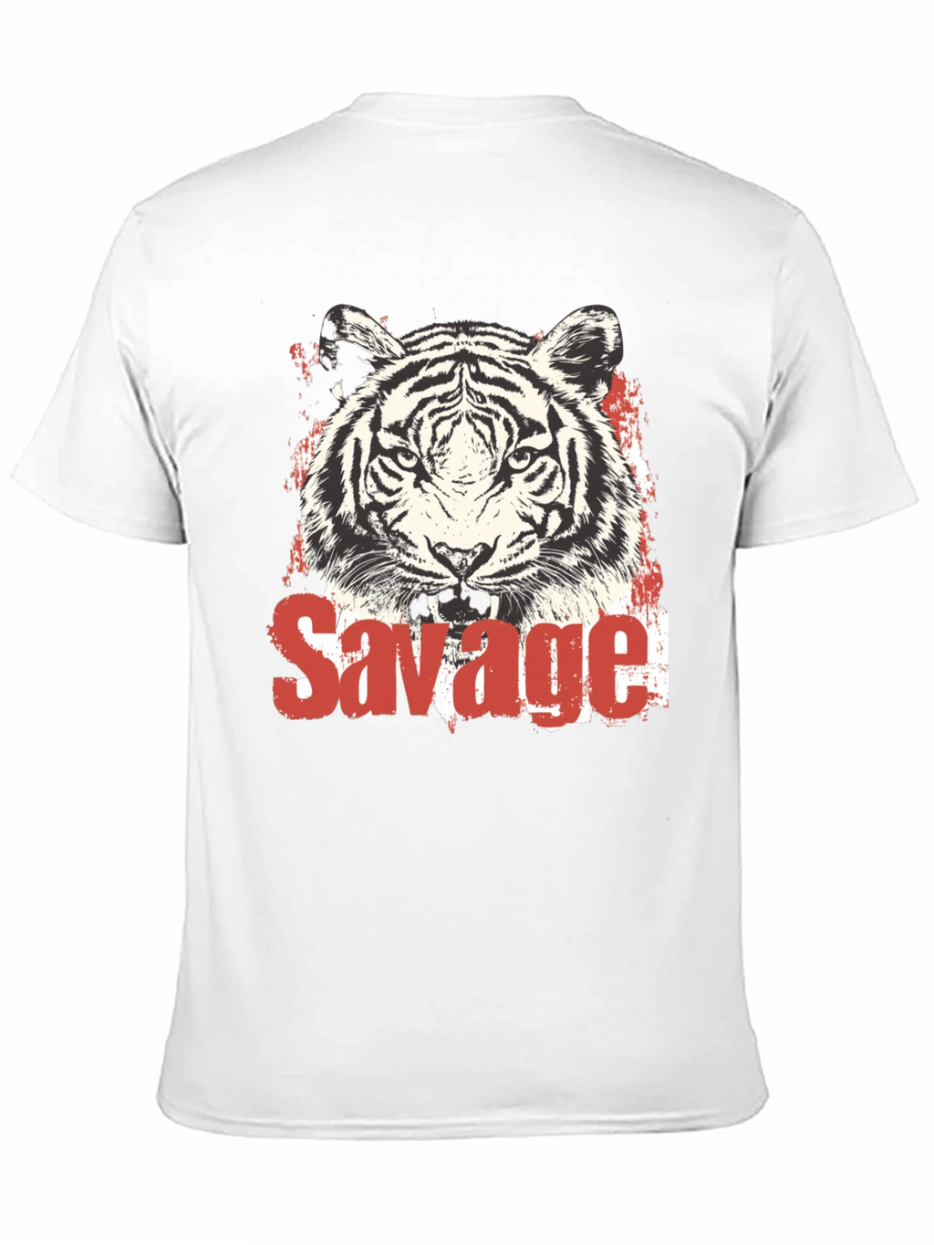 Savage Tiger Graphic Print Black T-Shirt