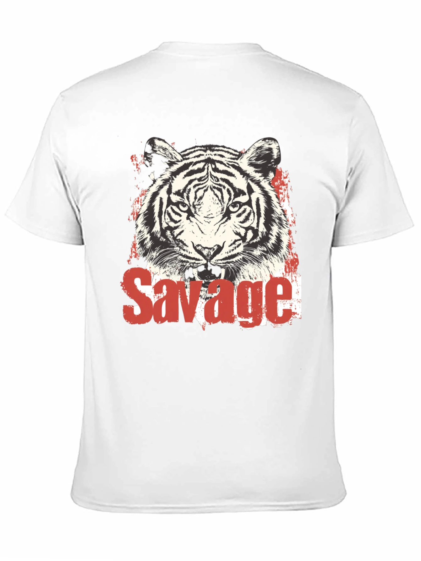 Savage Tiger Graphic Print Black T-Shirt