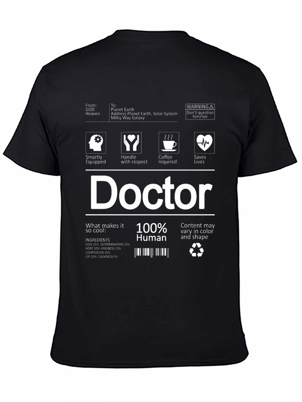 Doctor 100% Human Graphic Novelty T-Shirt