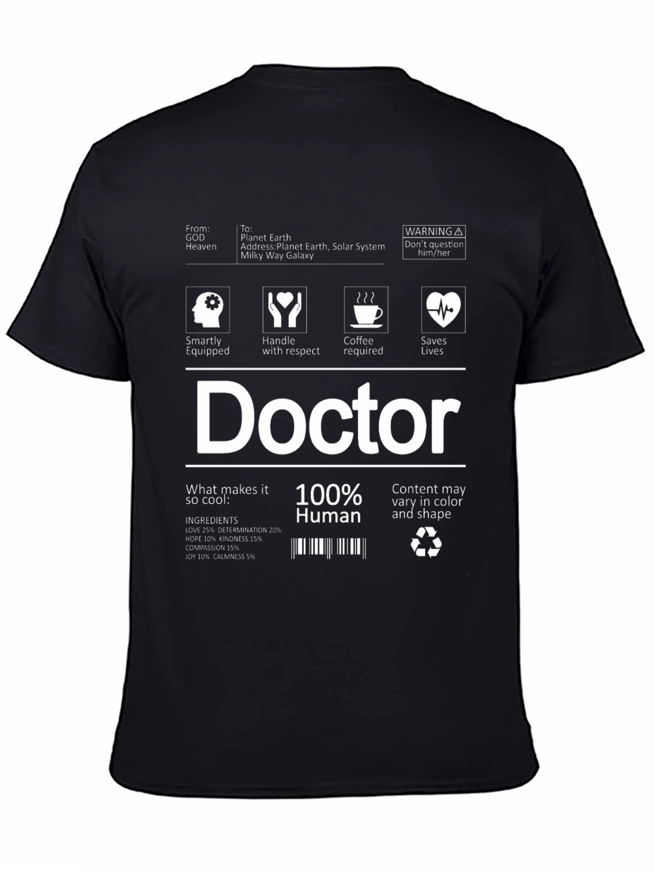 Doctor 100% Human Graphic Novelty T-Shirt