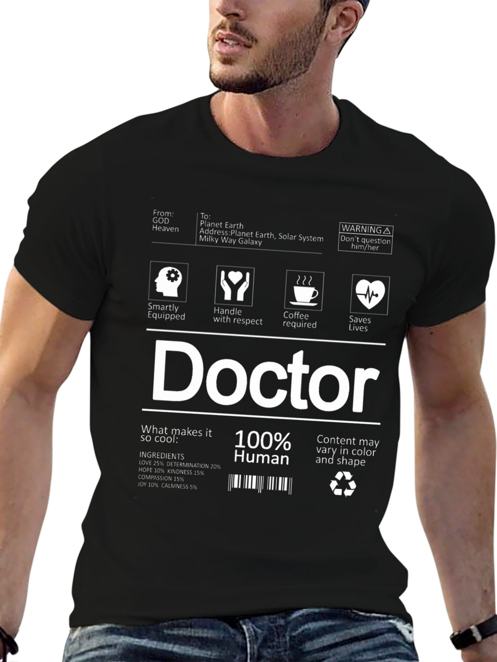 Doctor 100% Human Graphic Novelty T-Shirt