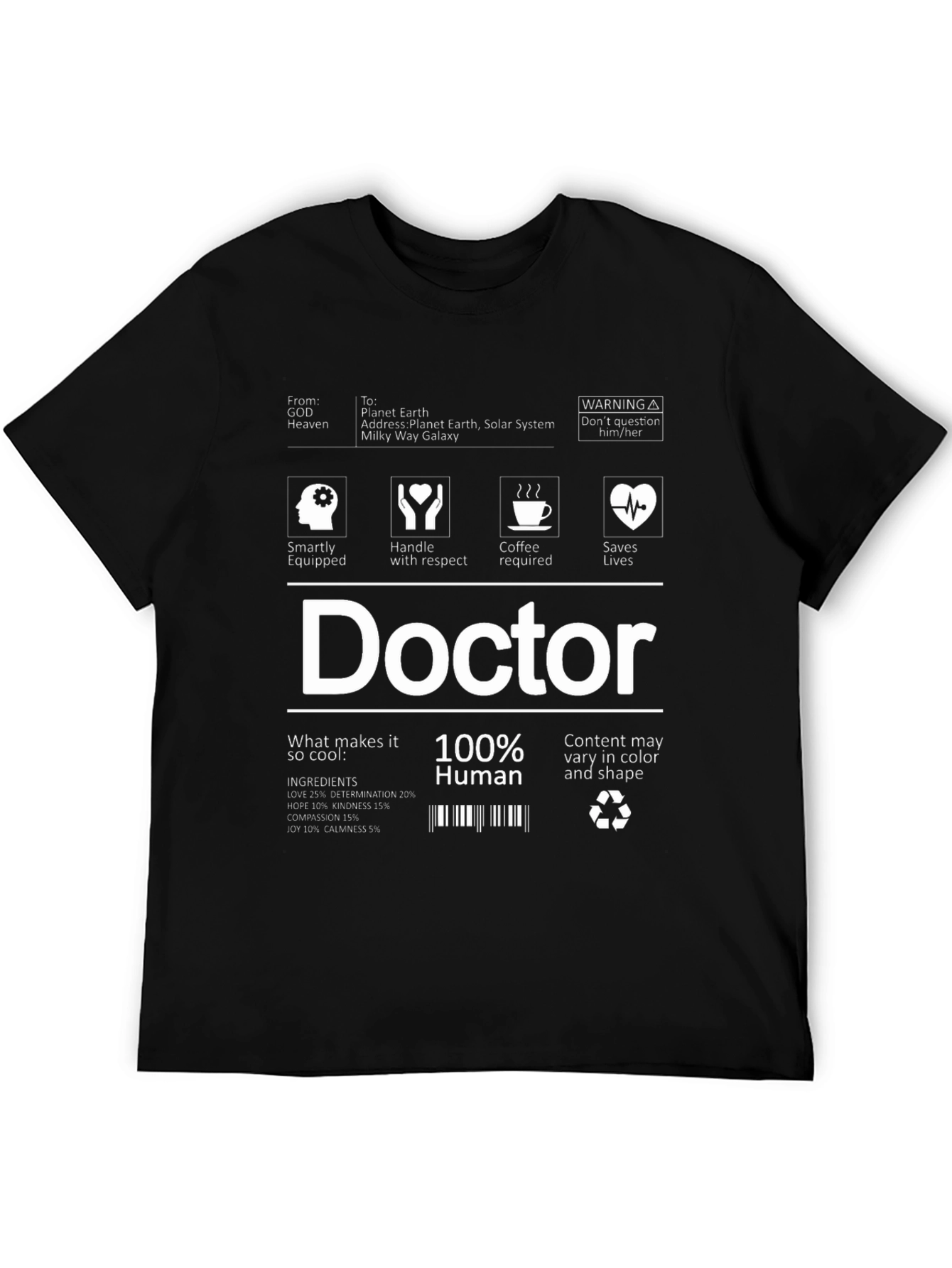 Doctor 100% Human Graphic Novelty T-Shirt