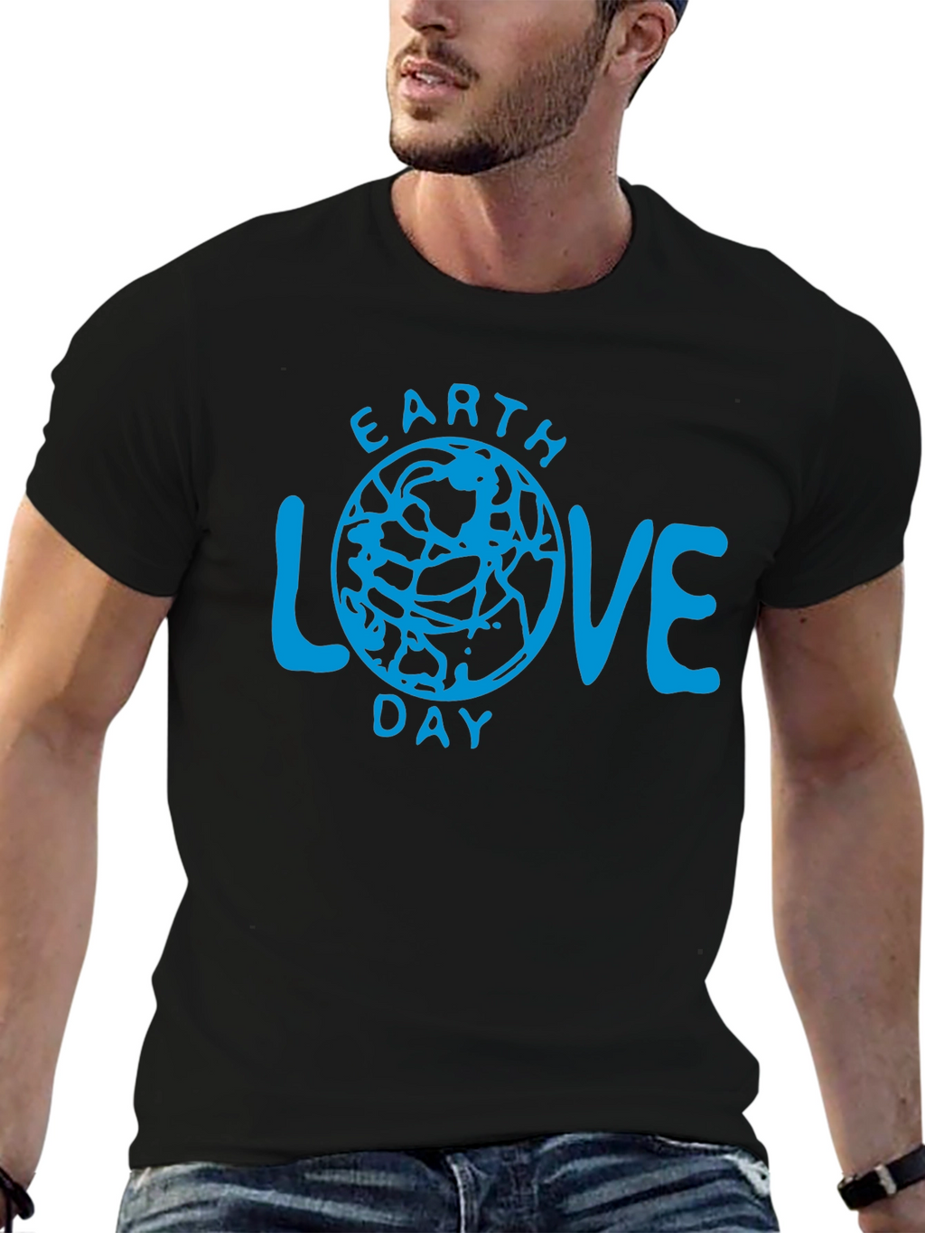 Earth Love Day Graphic T-Shirt - Black
