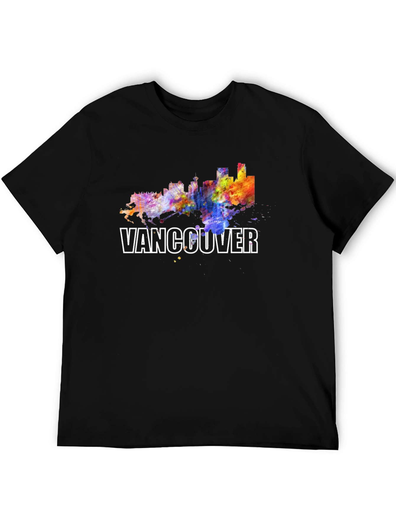 Vancouver Skyline T-Shirt - Vibrant Watercolor Design