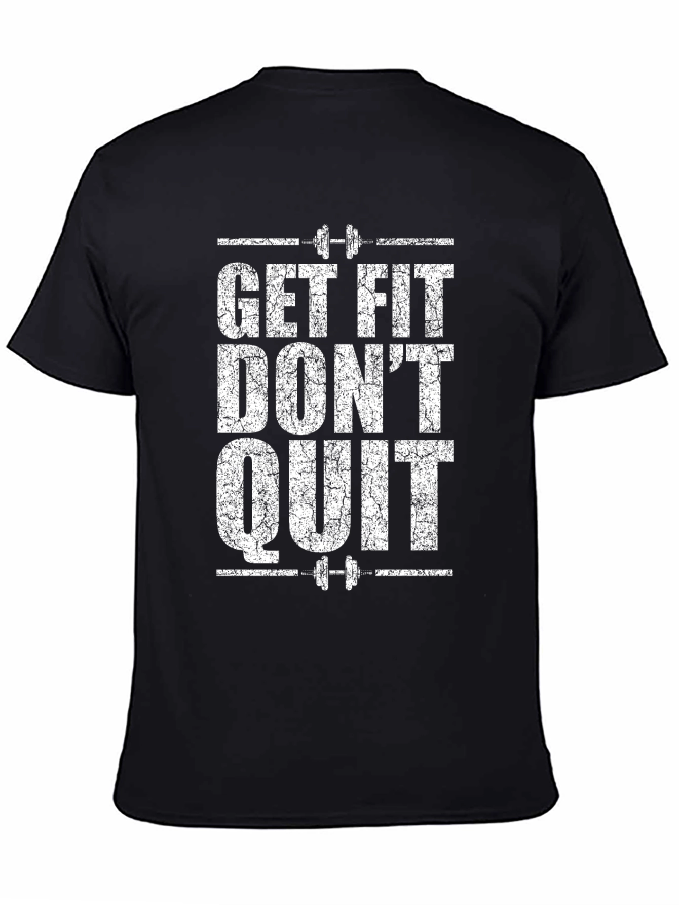 Get Fit Dont Quit Black Graphic Tee
