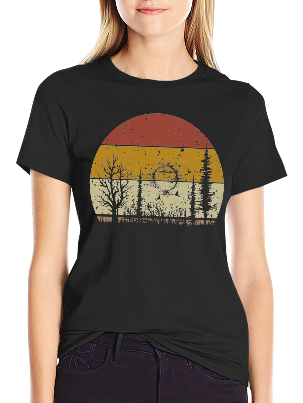 Retro Sunset Nature Graphic T-Shirt