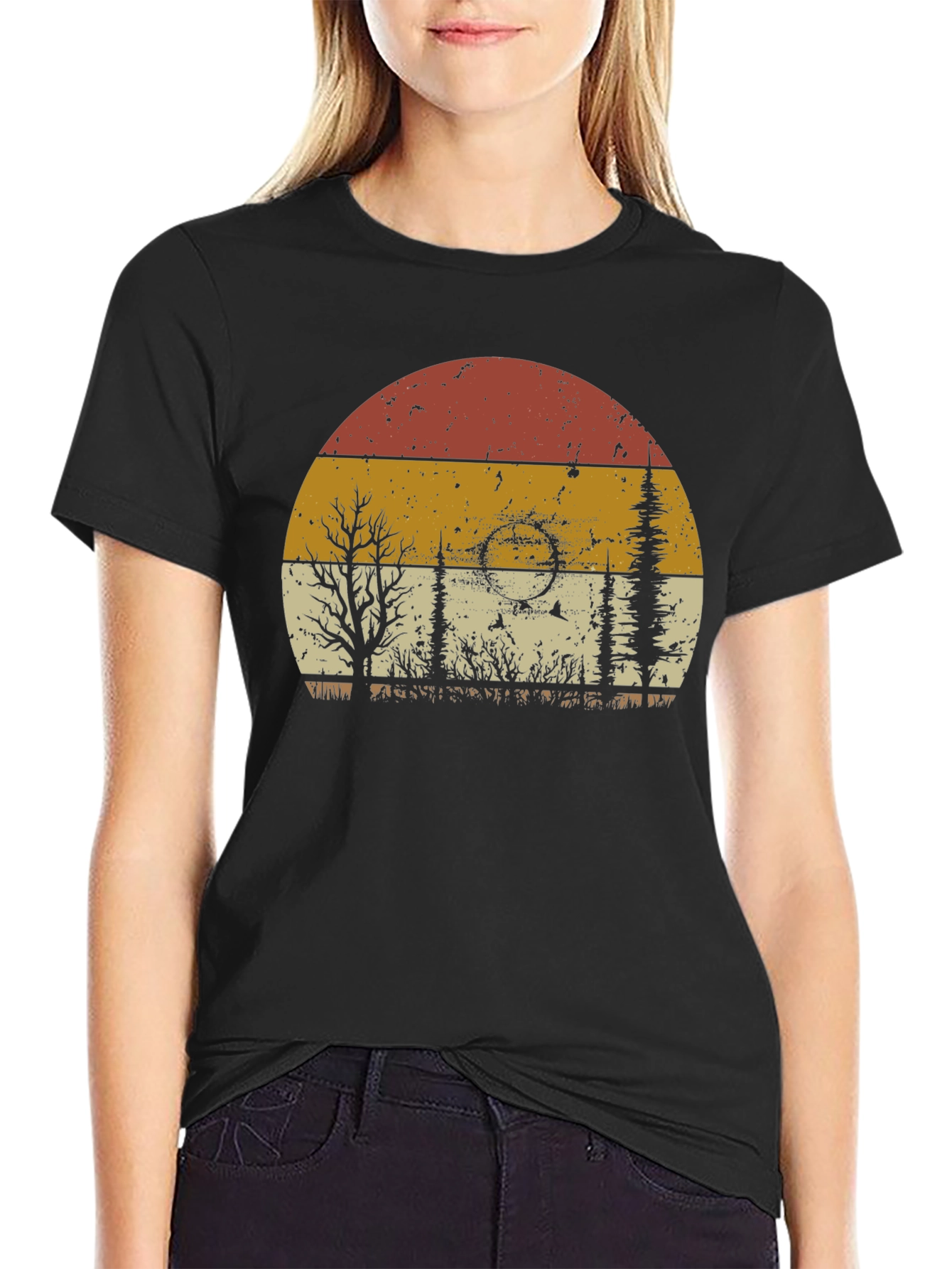 Retro Sunset Nature Graphic T-Shirt