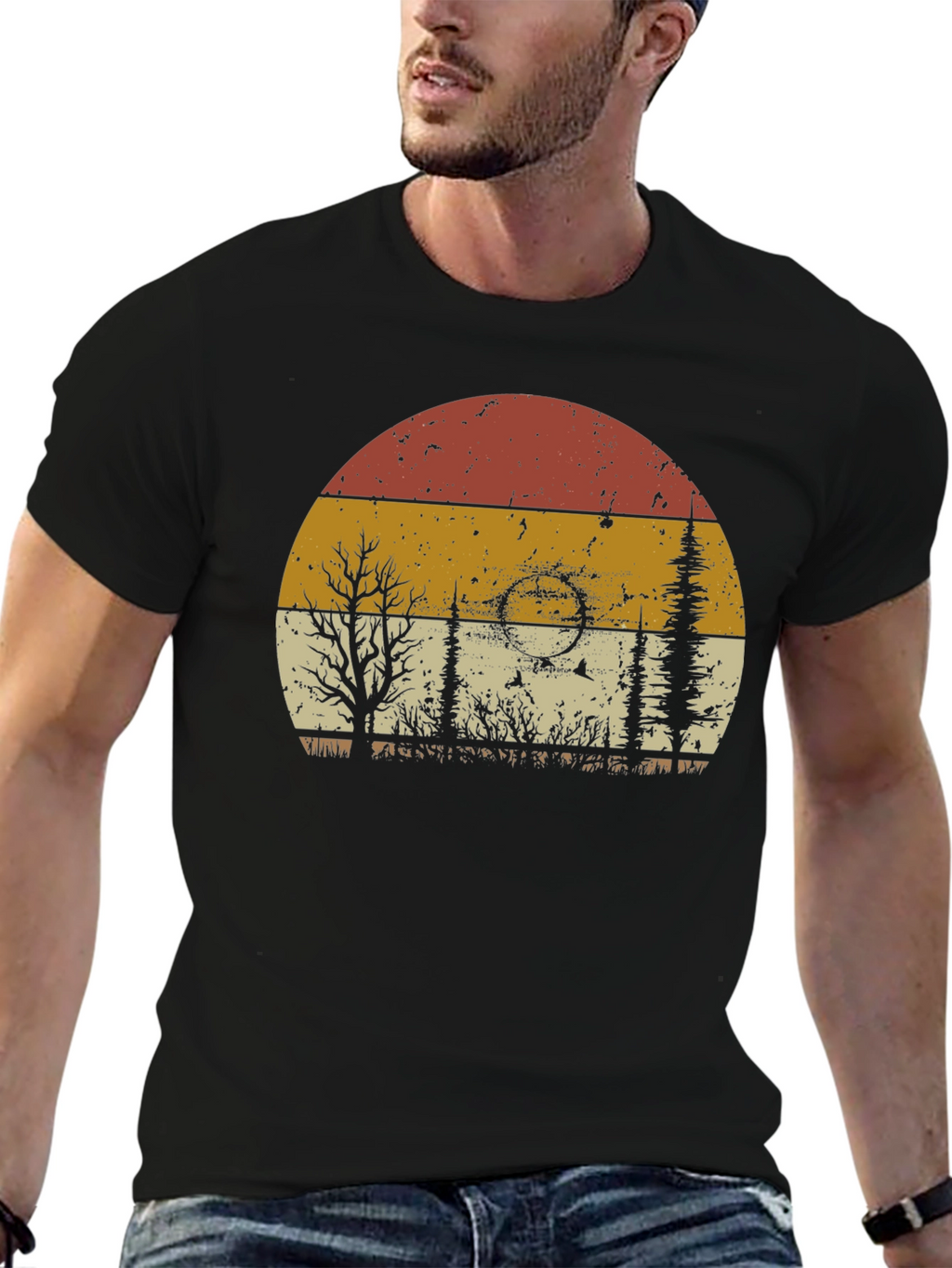 Retro Sunset Nature Graphic T-Shirt