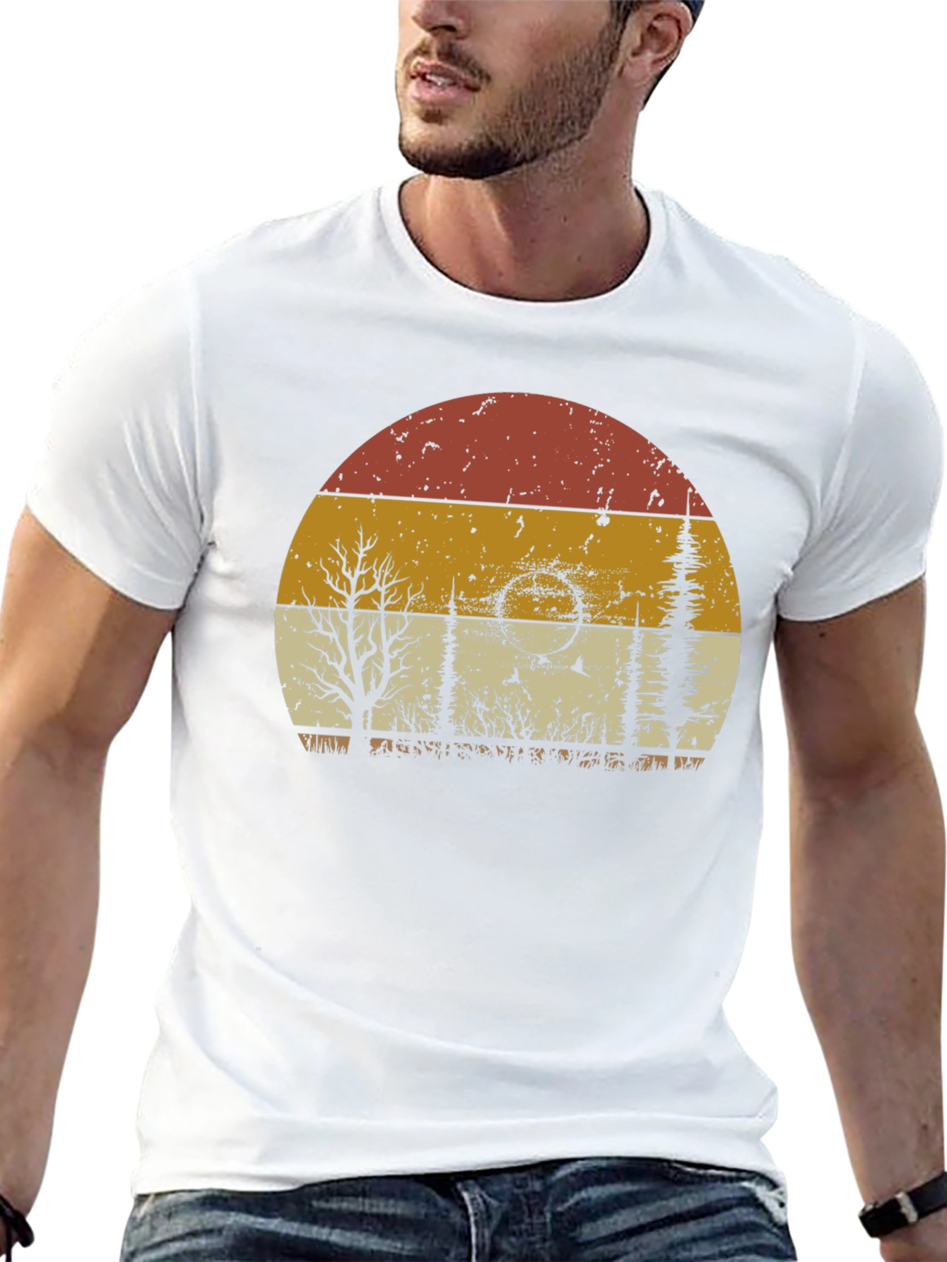 Retro Sunset Nature Graphic T-Shirt