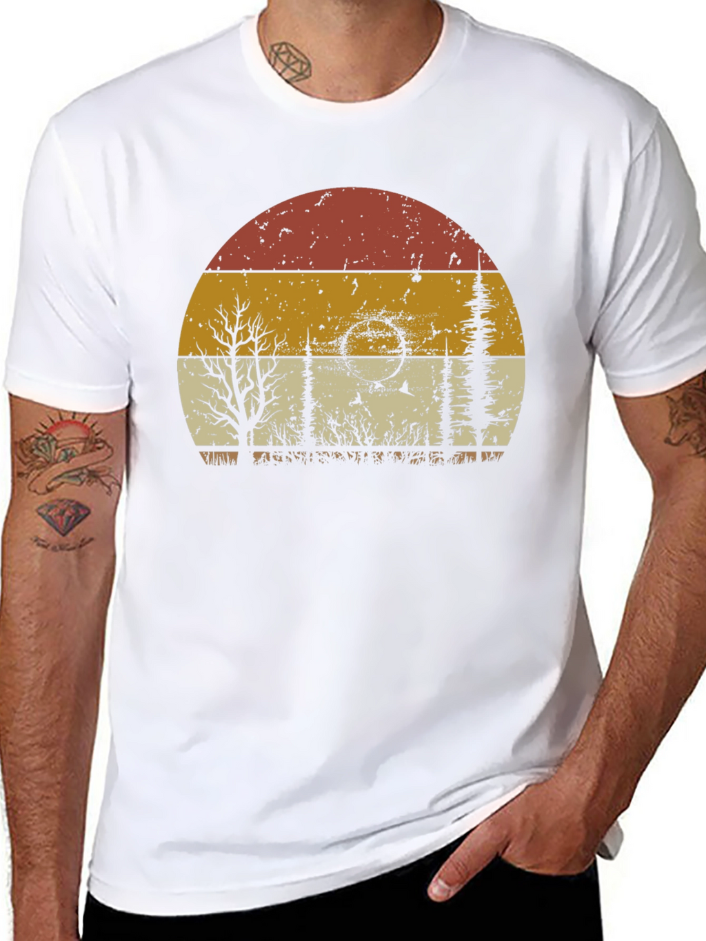 Retro Sunset Nature Graphic T-Shirt