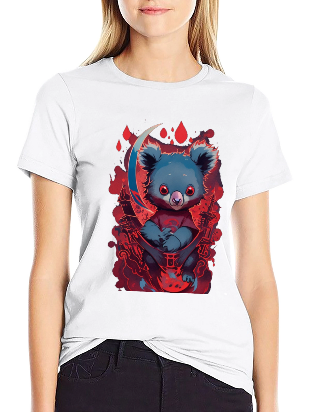 Koala Moon Graphic Tee - Unique Cartoon Animal Design