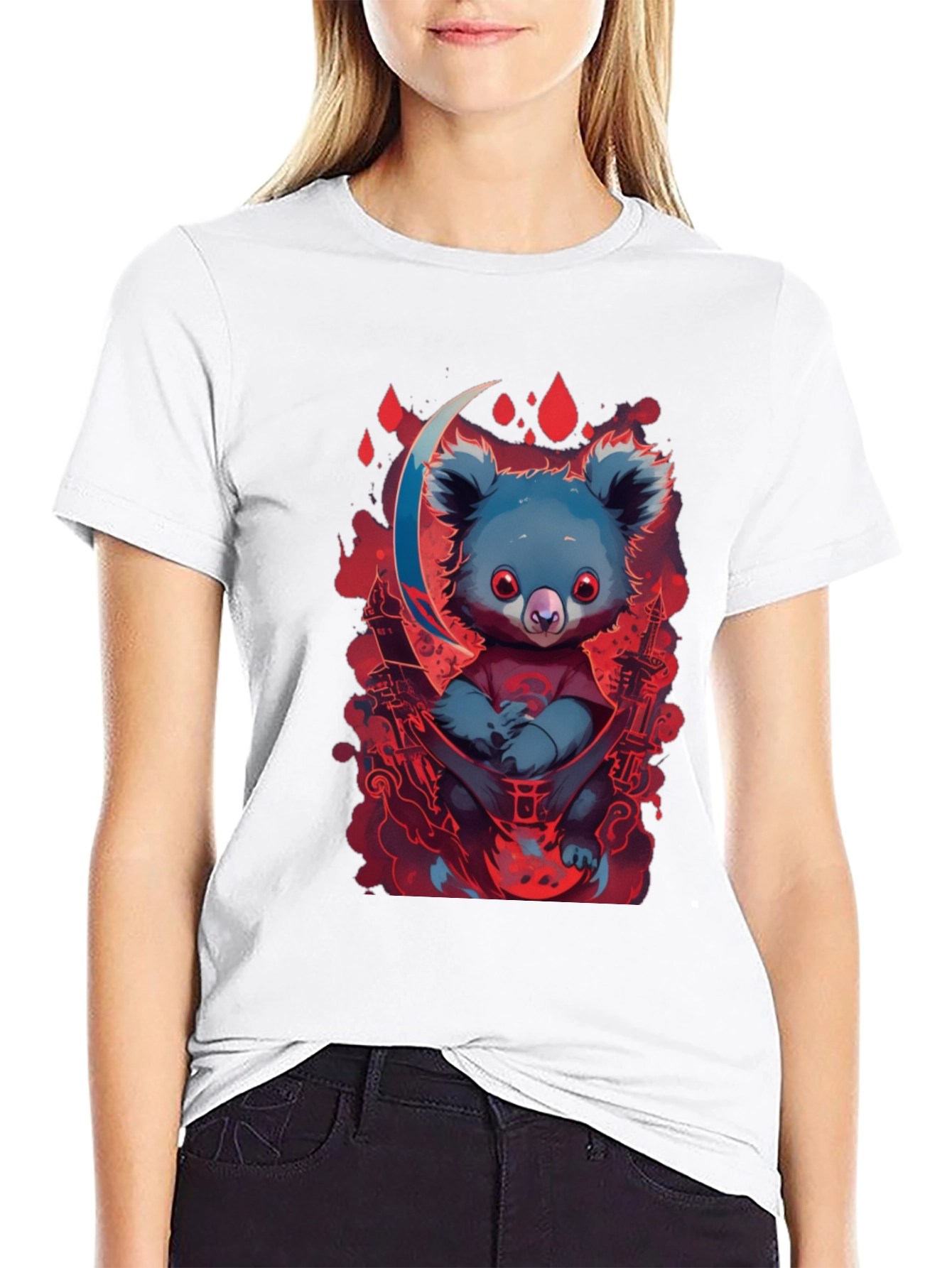Koala Moon Graphic Tee - Unique Cartoon Animal Design