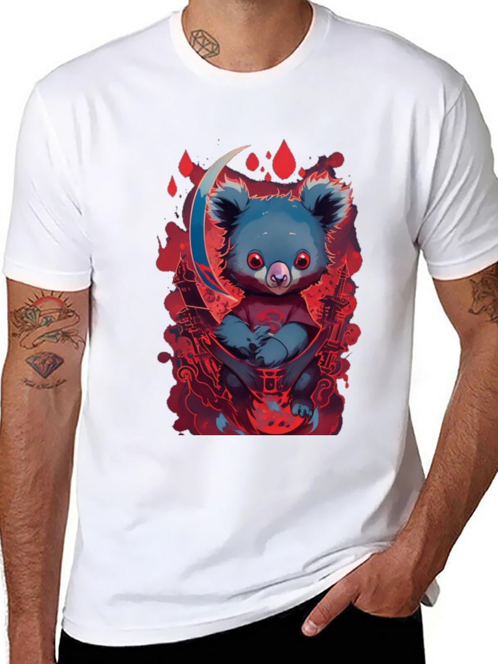 Koala Moon Graphic Tee - Unique Cartoon Animal Design