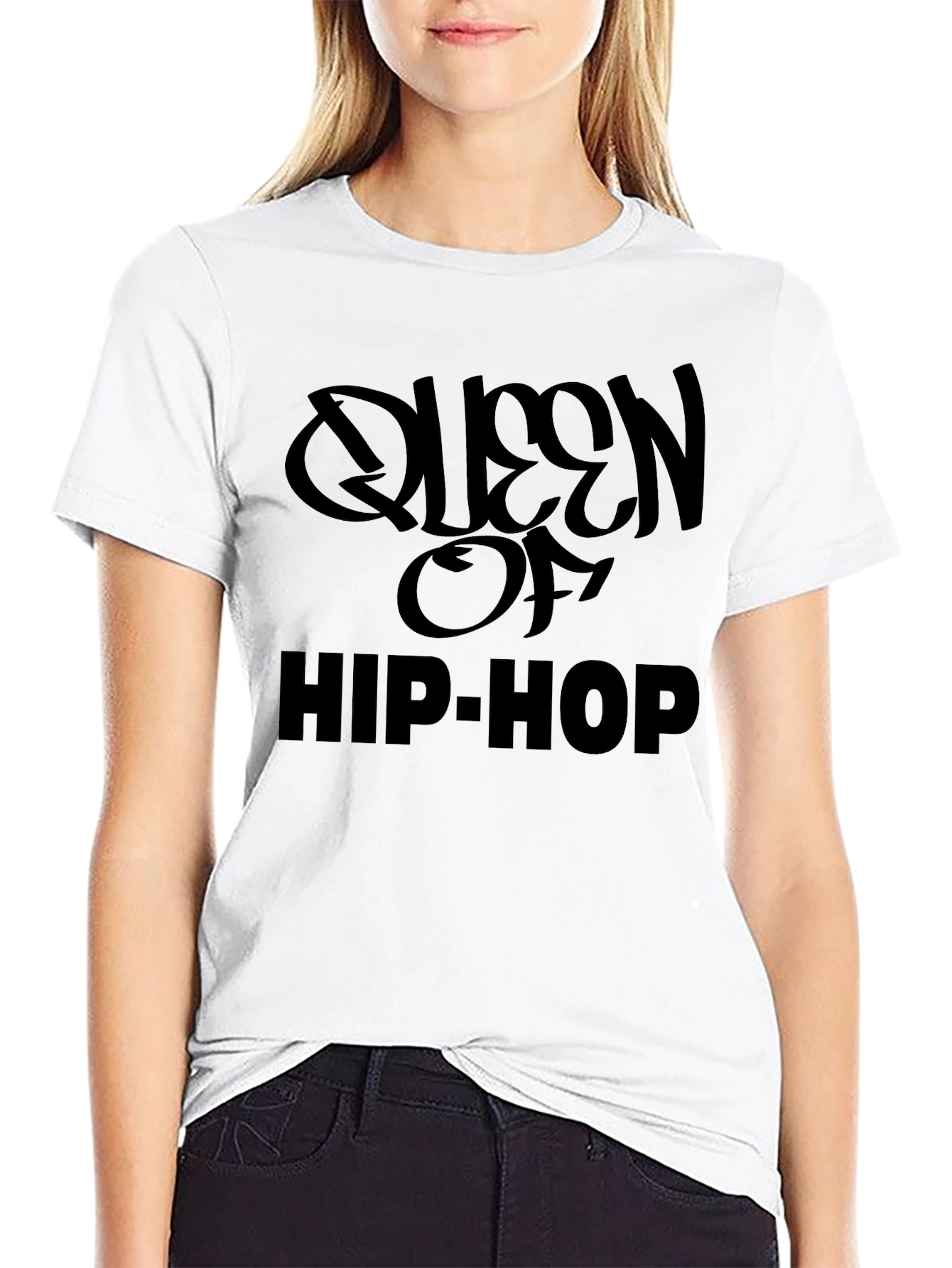 Queen of Hip Hop Black Graphic T-Shirt