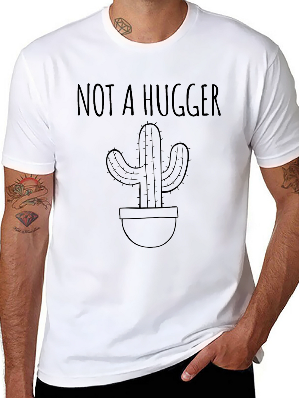 Not A Hugger Cactus Graphic Tee - Unisex