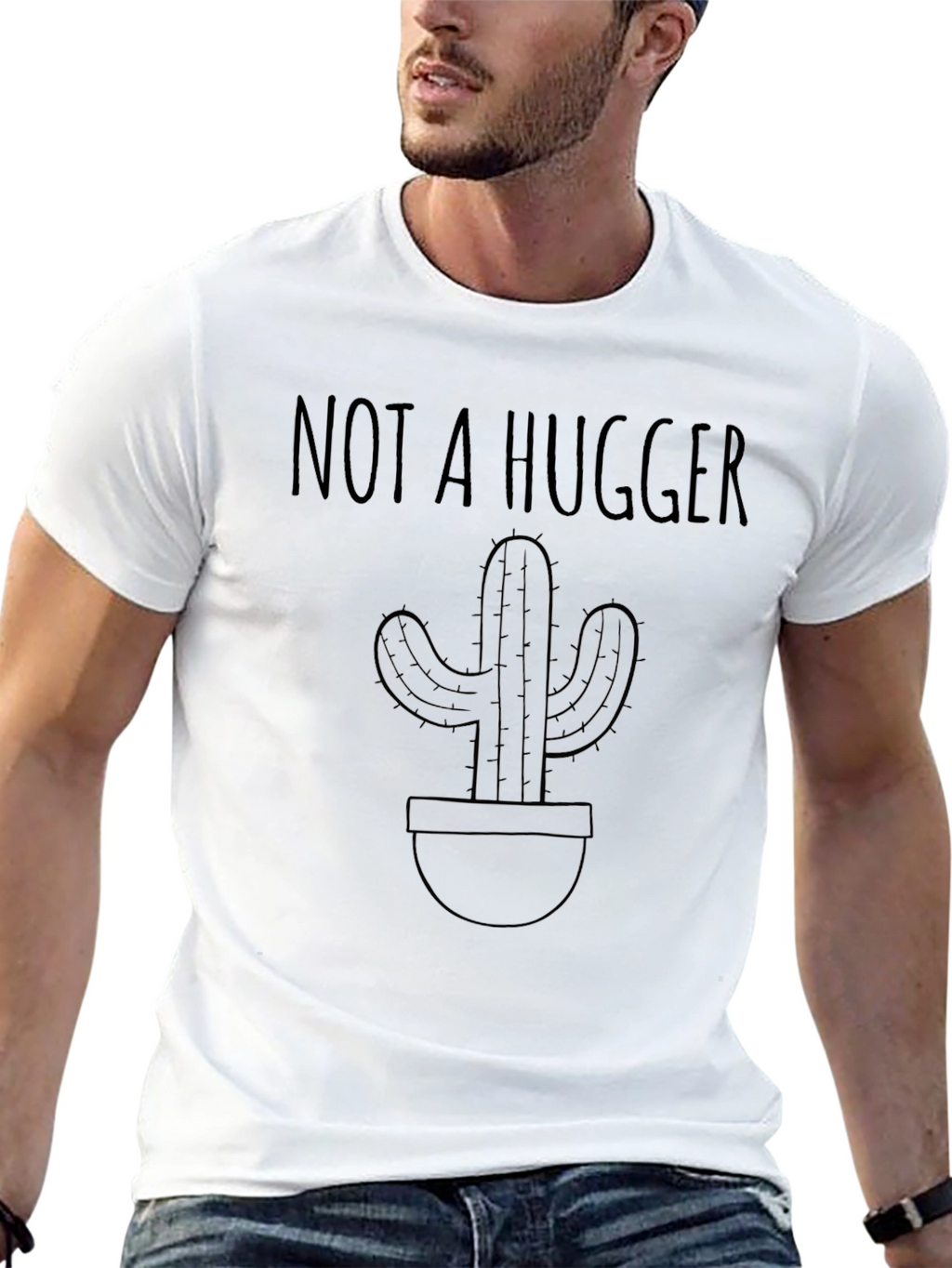 Not A Hugger Cactus Graphic Tee - Unisex