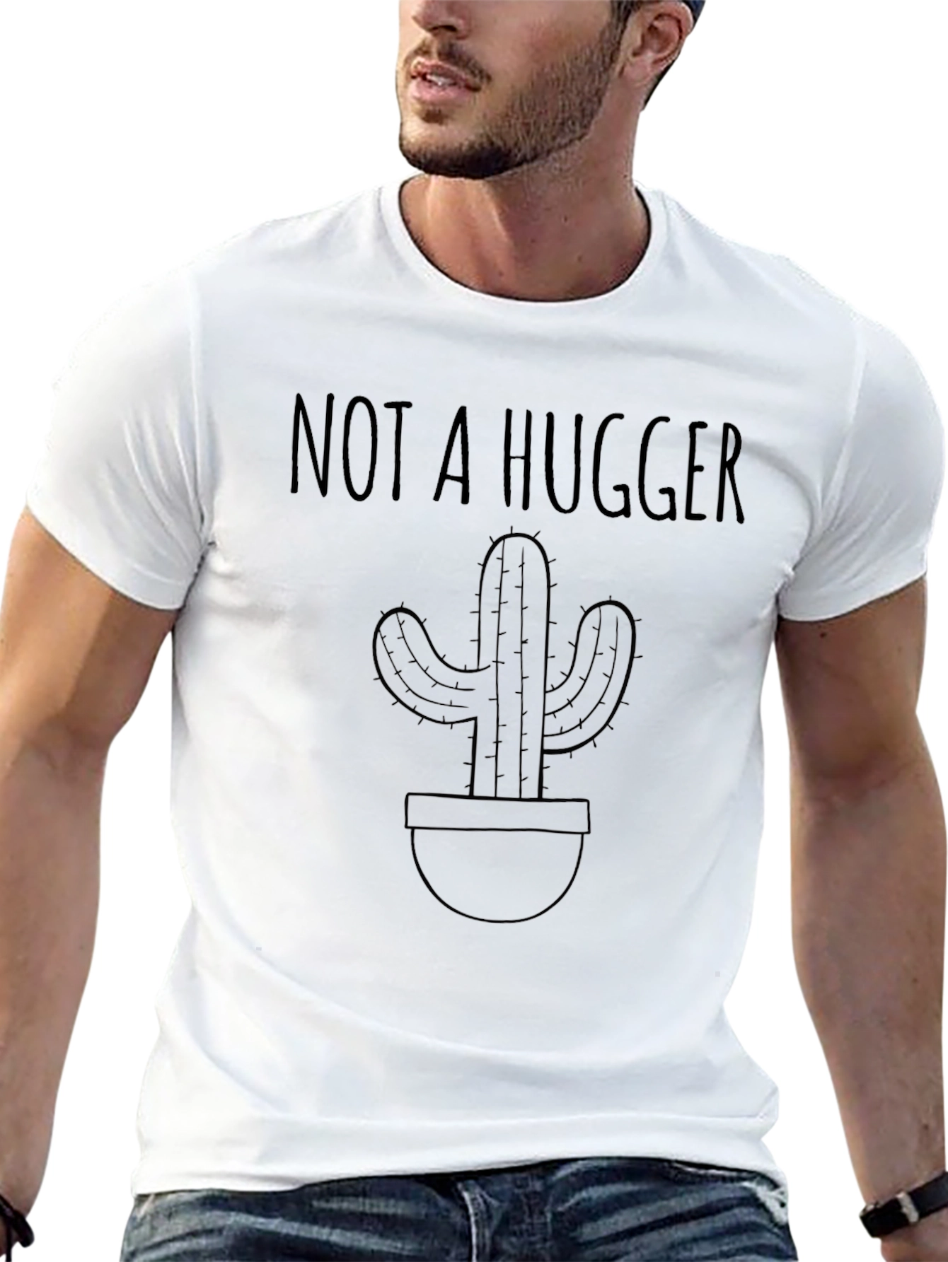 Not A Hugger Cactus Graphic Tee - Unisex