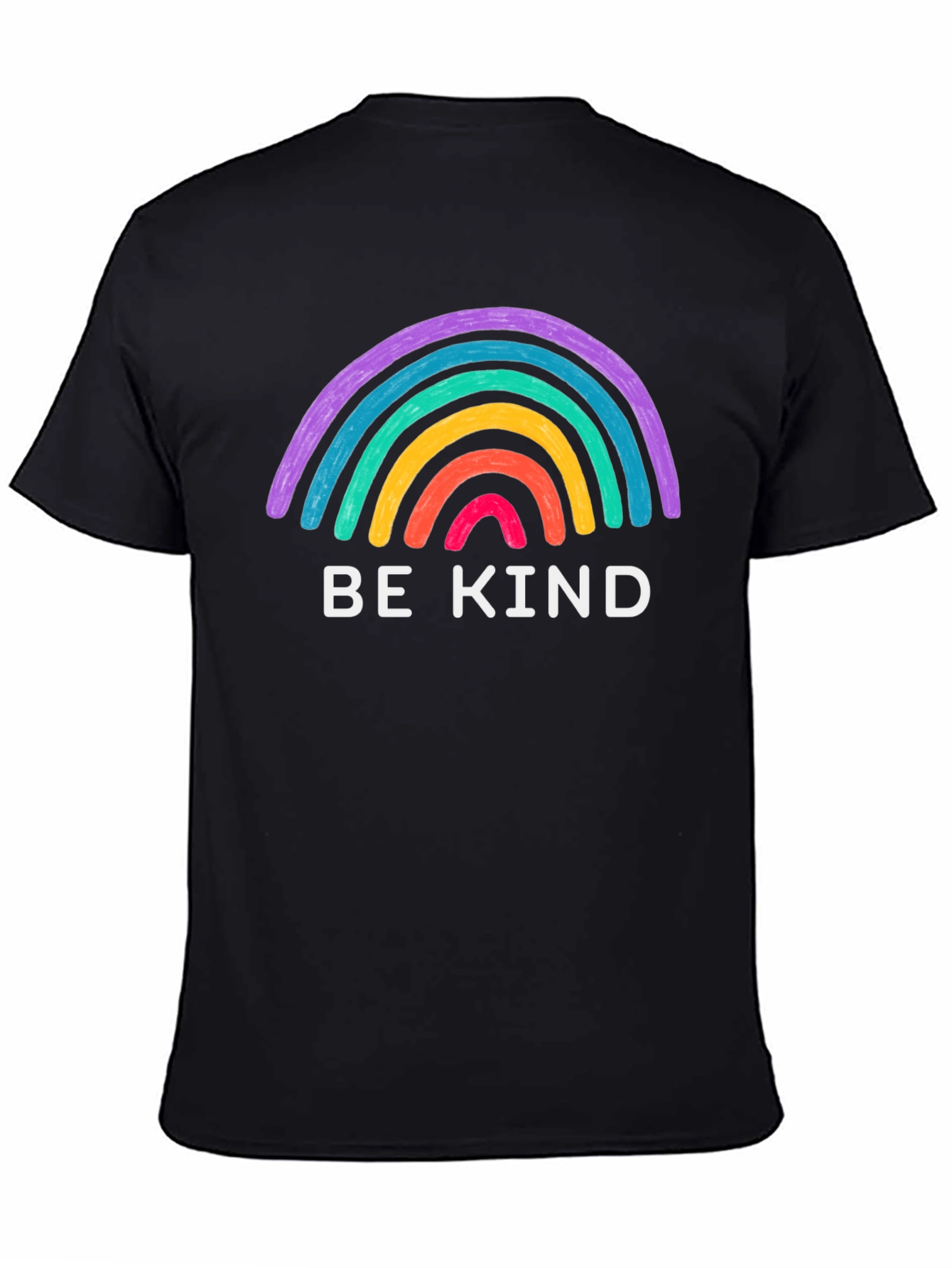Be Kind Rainbow Graphic Tee - Black T-Shirt