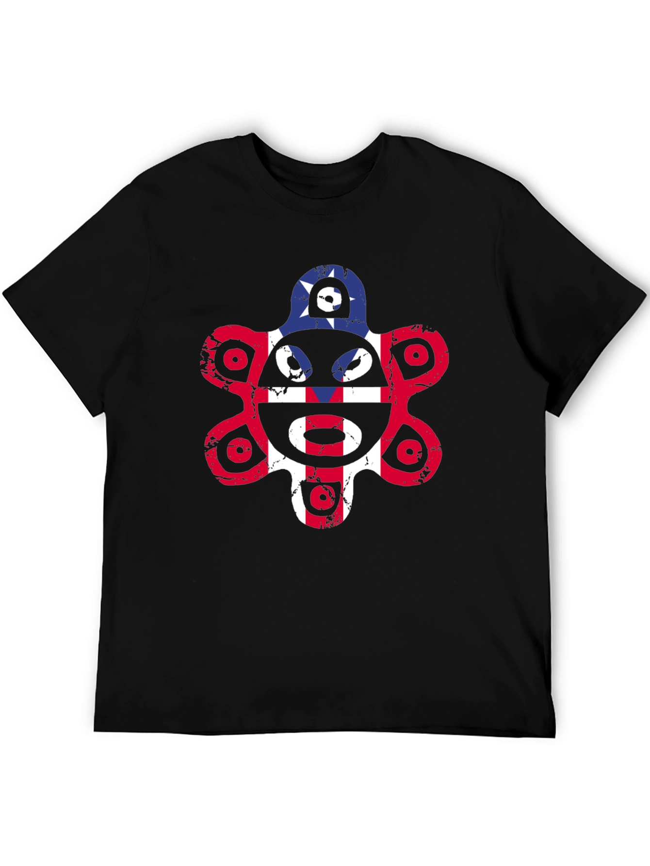 Coqui Taino Puerto Rico Flag Distressed Graphic T-Shirt